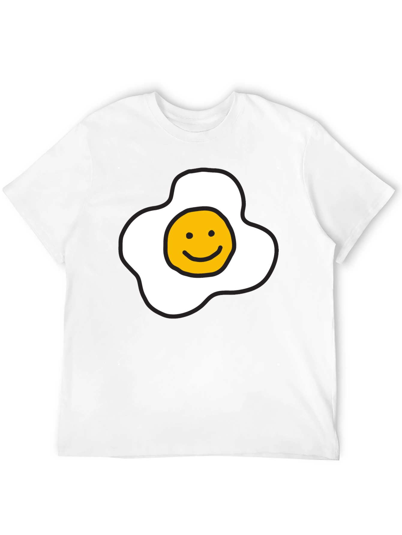 Black Sunny Side Up Smiley Face T-Shirt - Black view 12