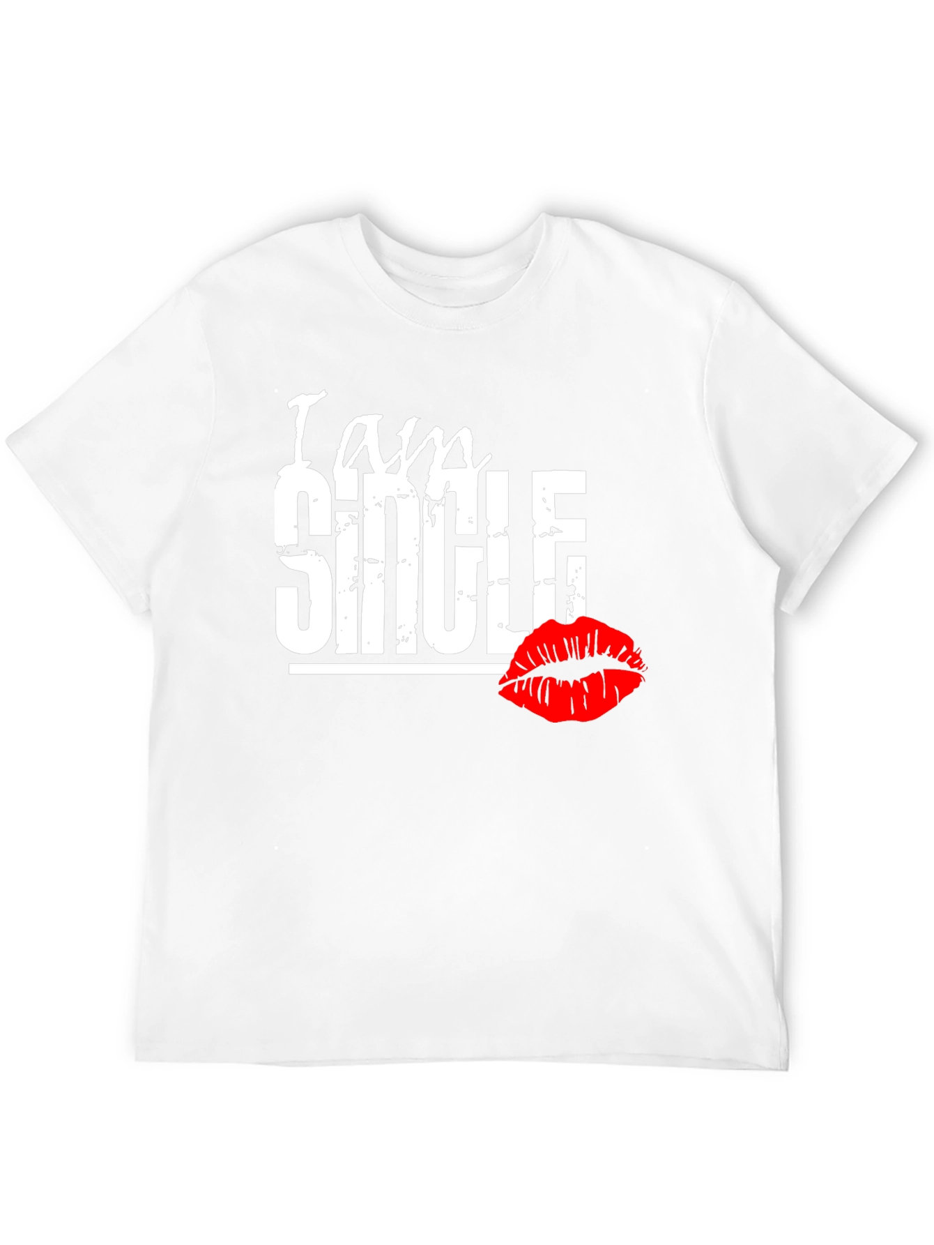 Black I am Single Men's Graphic T-Shirt - Black view 12