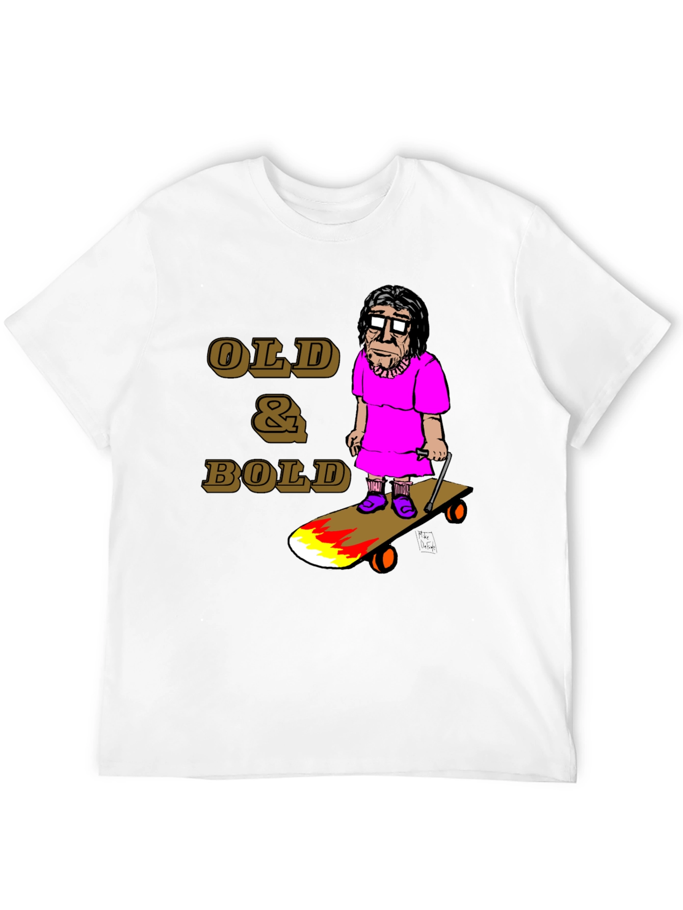 Black Old & Bold Skateboarder T-Shirt view 12