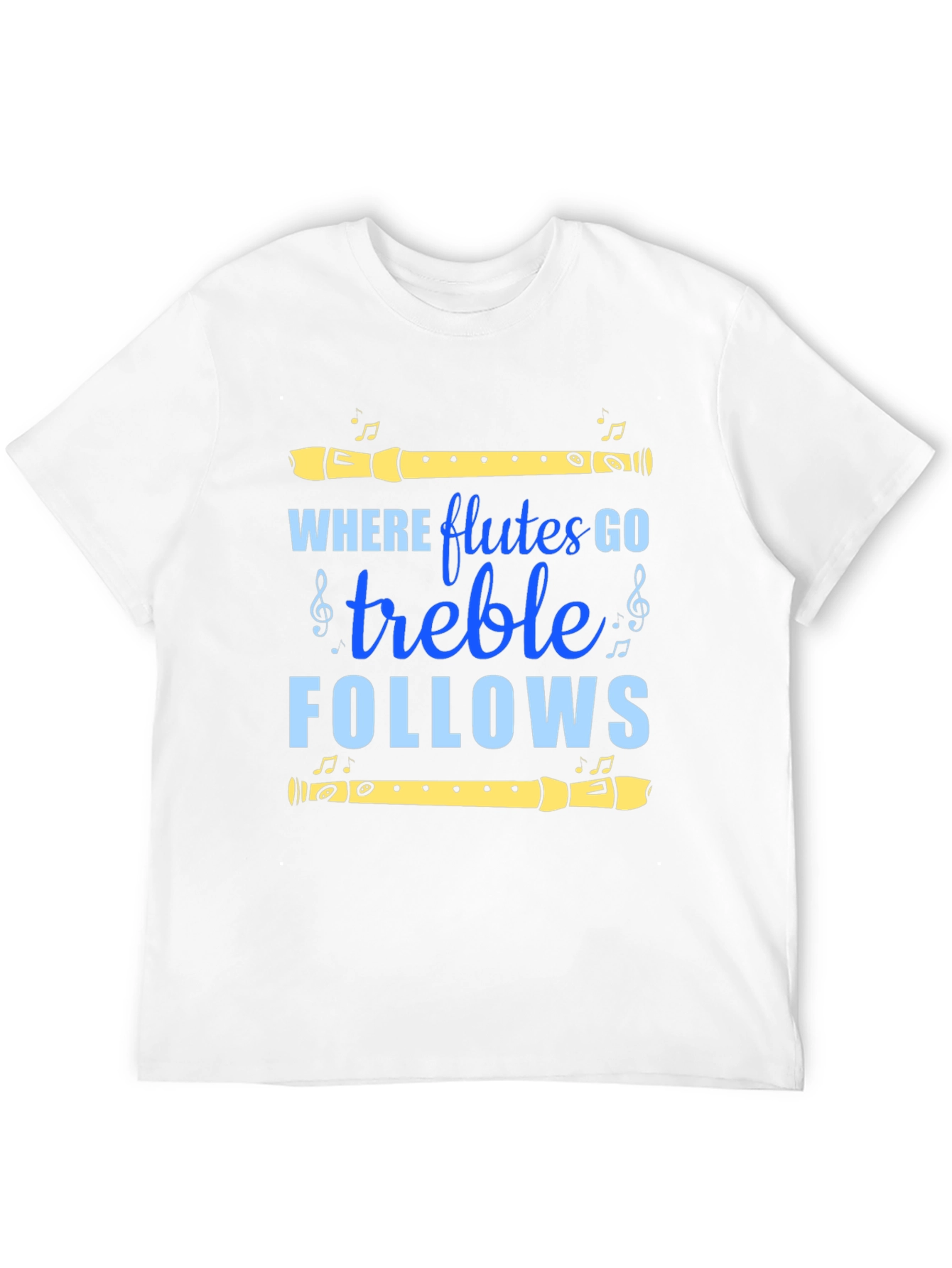 Black Flute Music T-Shirt - Treble Follows Tee view 12