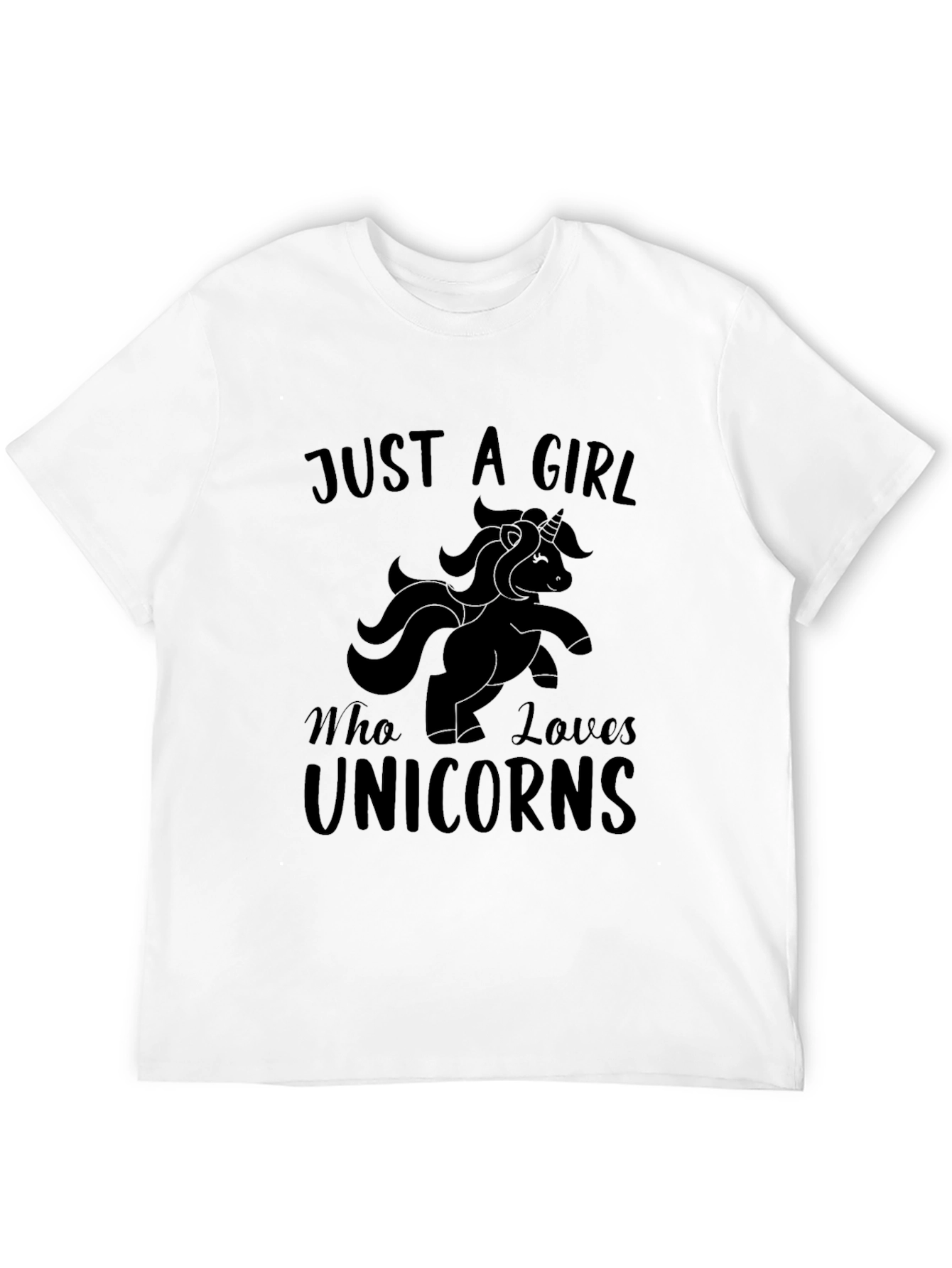 Black Just a Girl Who Loves Unicorns T-Shirt view 12