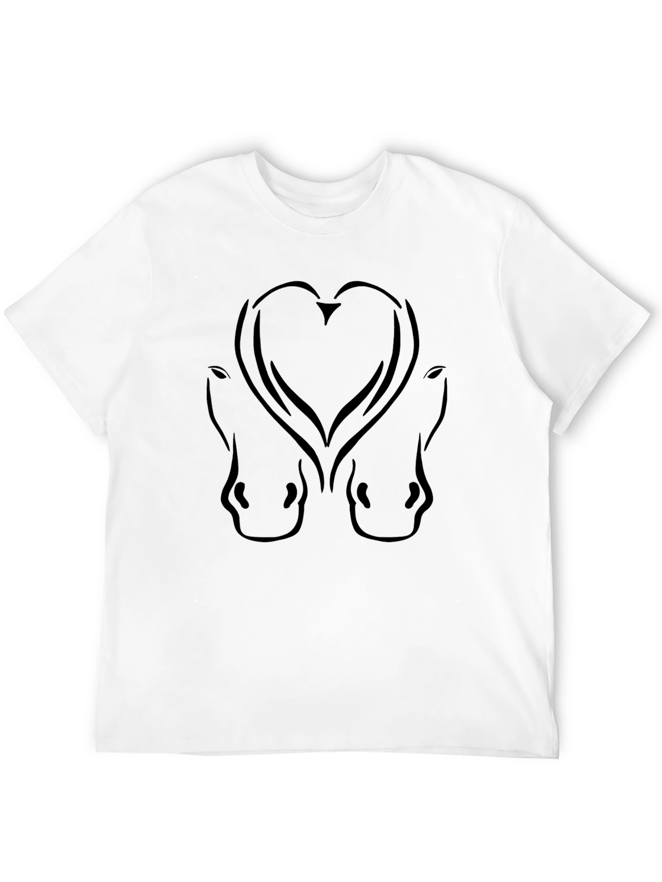 Black Heart Horse Head Graphic Tee - Black view 12