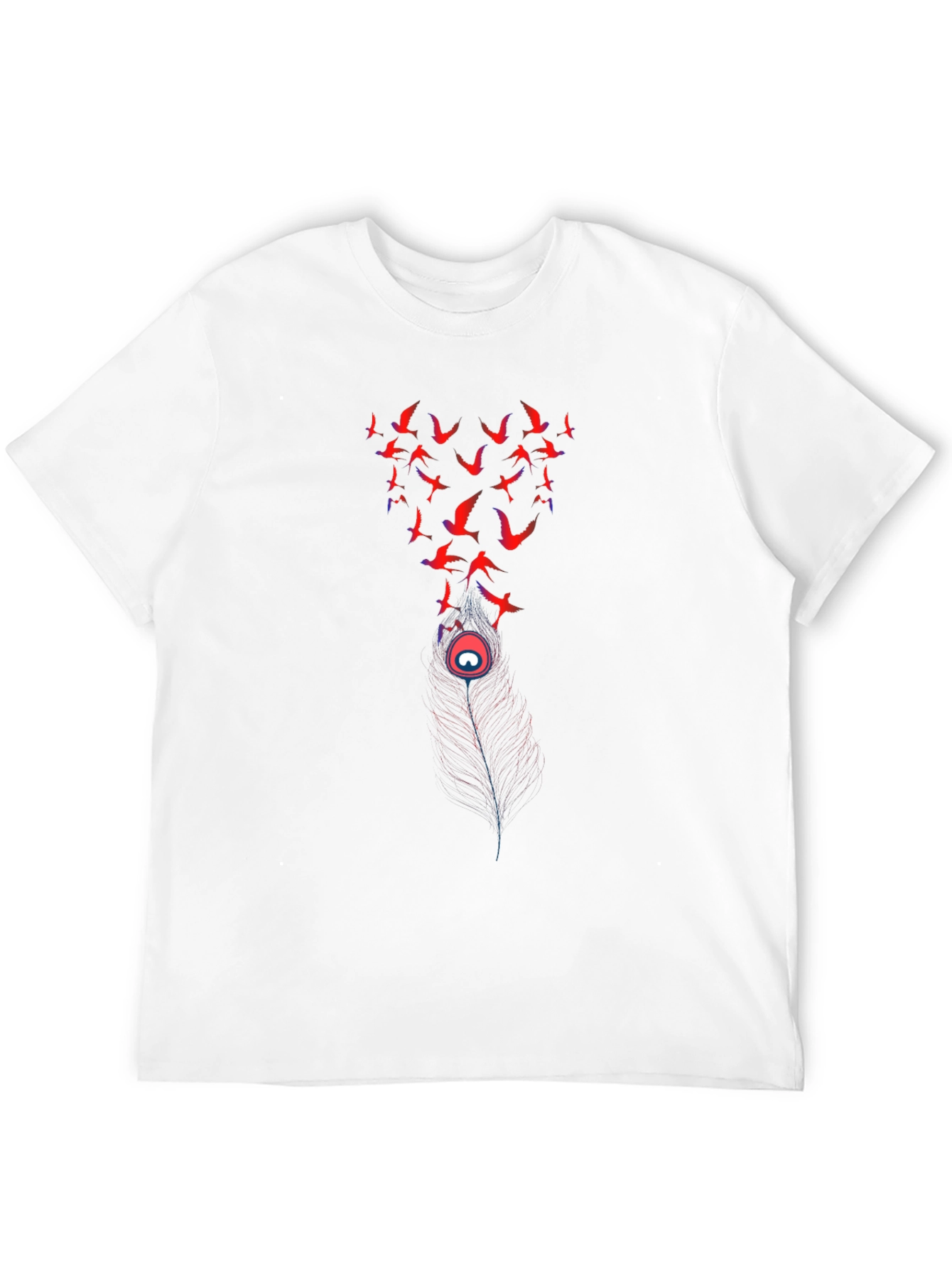 Birds & Feather Graphic Black Tee - 12