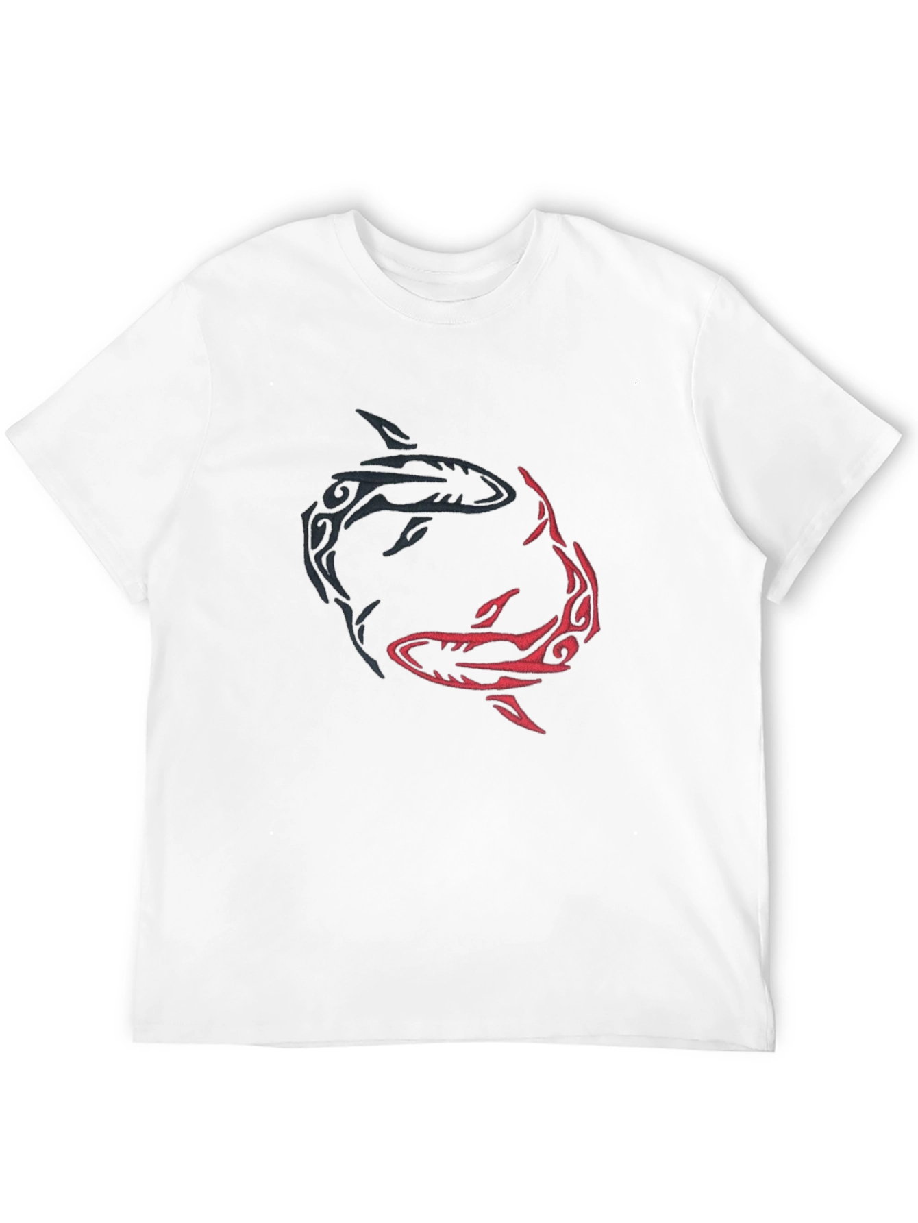 Black Yin Yang Sharks Graphic Tee - Black Cotton Blend view 12