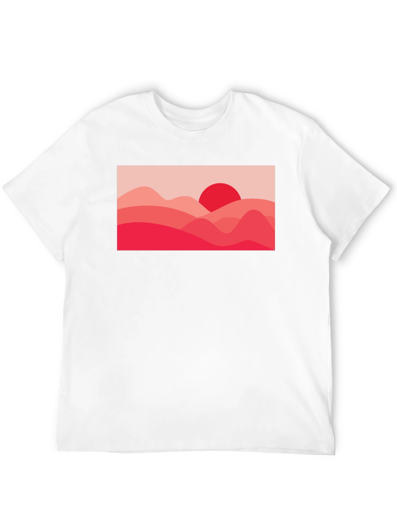 Black Red Landscape Graphic Tee - Modern Art T-Shirt view 12