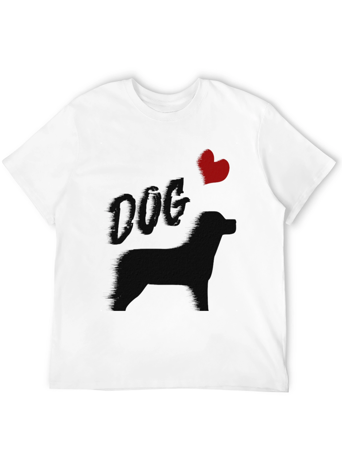 Black I Heart Dog T-Shirt - Unisex Crew Neck view 12