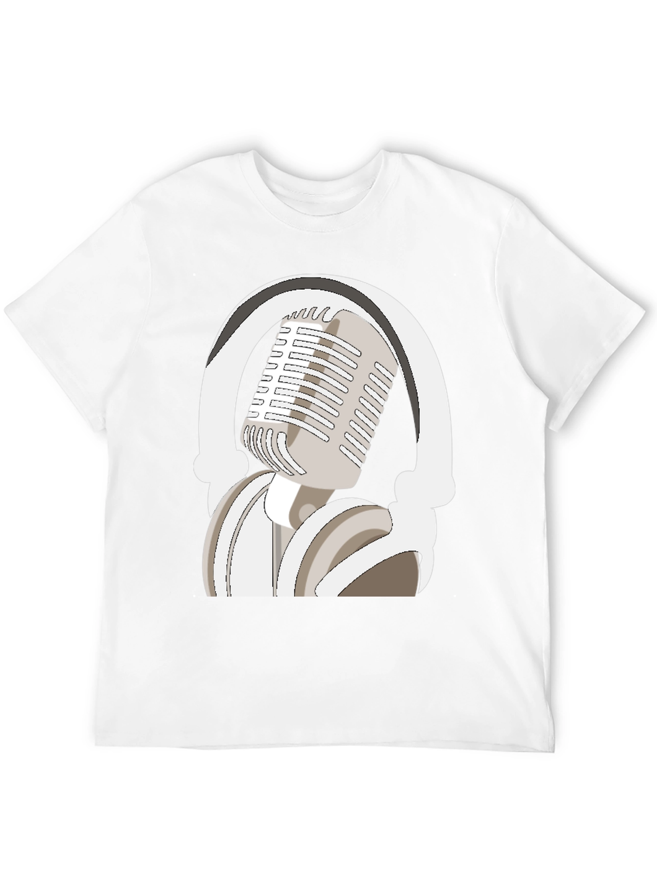 Black Microphone and Headphones Graphic Tee view 12