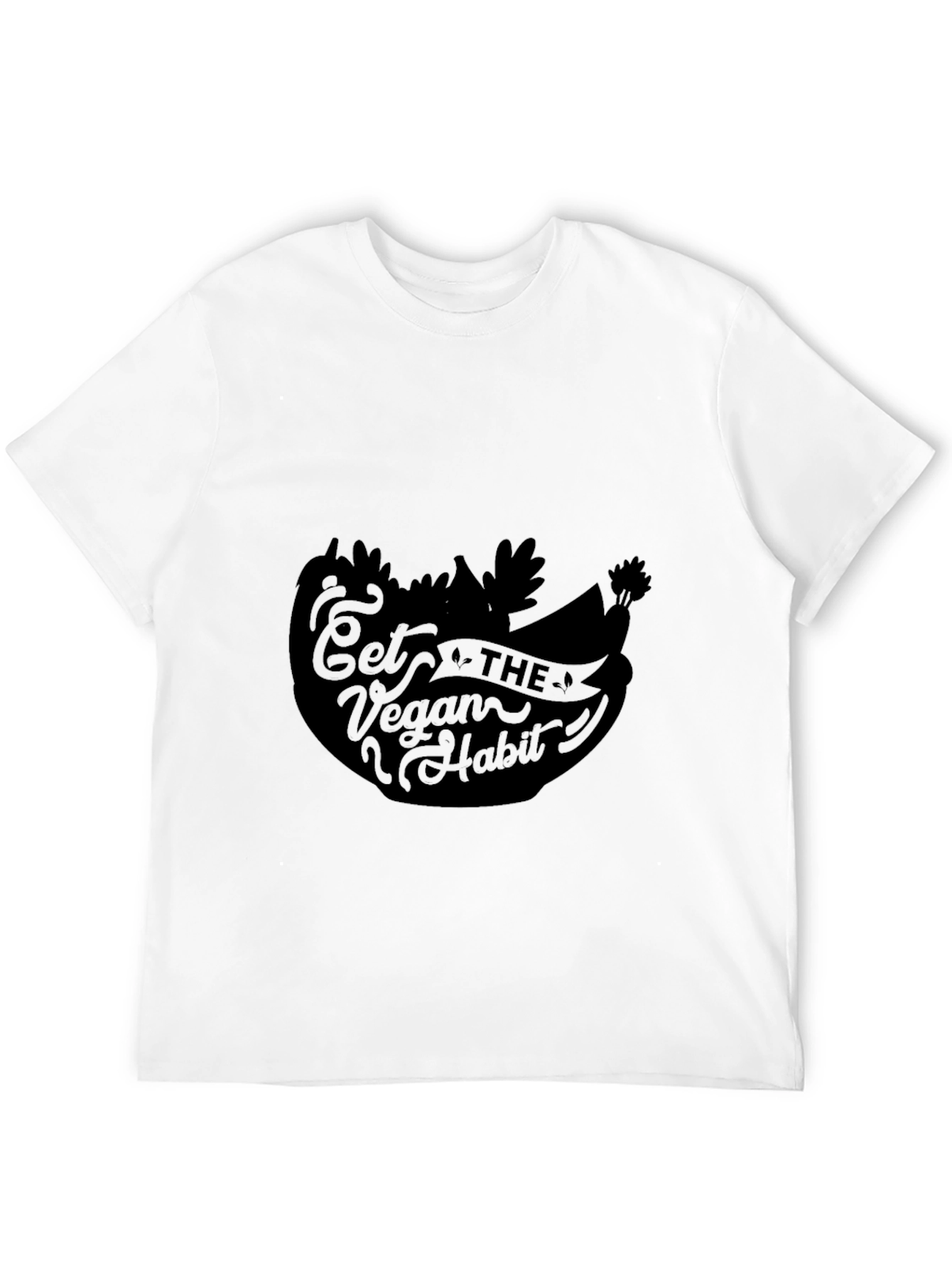 Black Eat The Vegan Habit T-Shirt - Black Vegan Graphic Tee view 12
