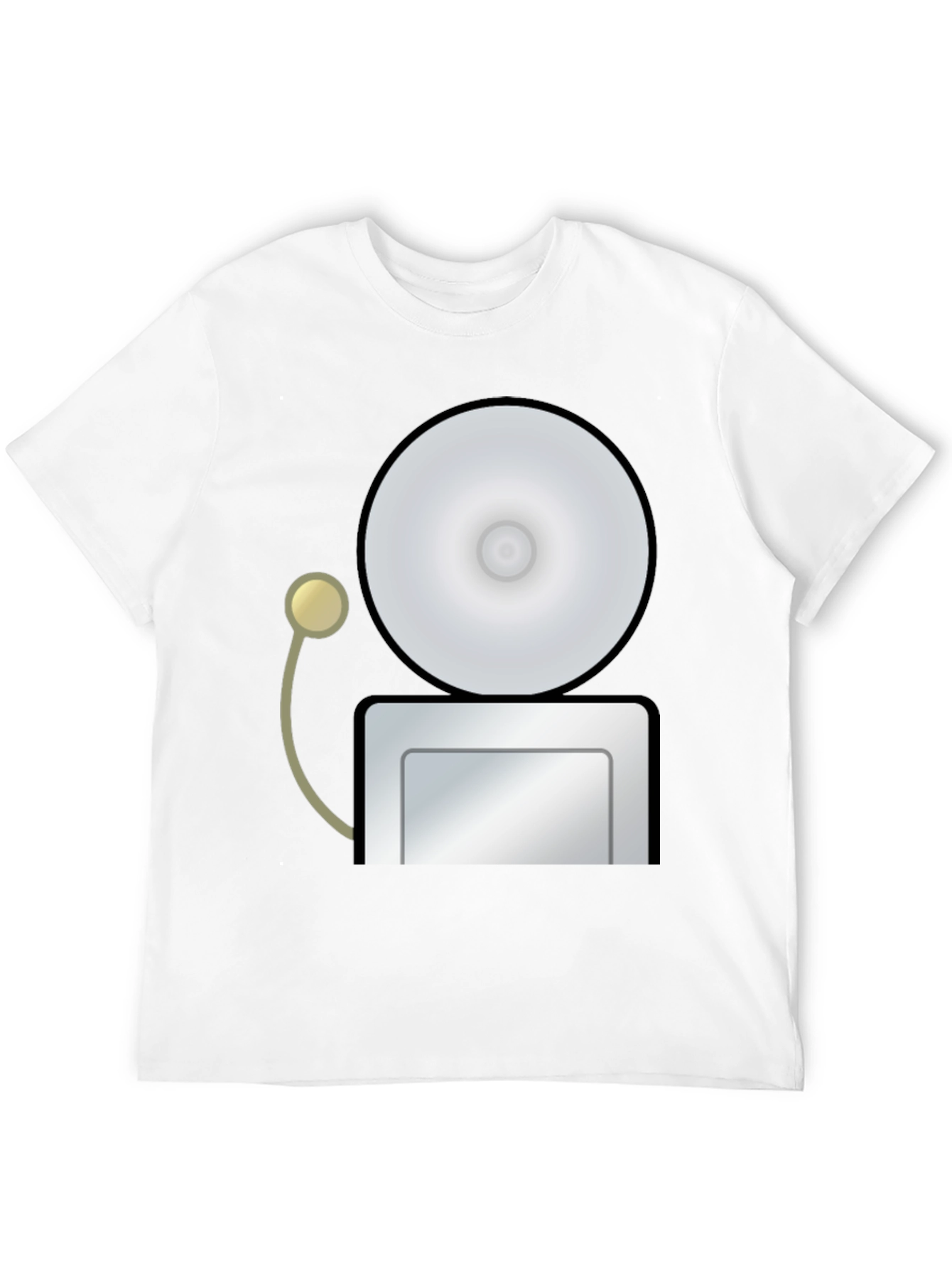 Black Novelty Graphic T-Shirt - Retro School Bell Design view 12