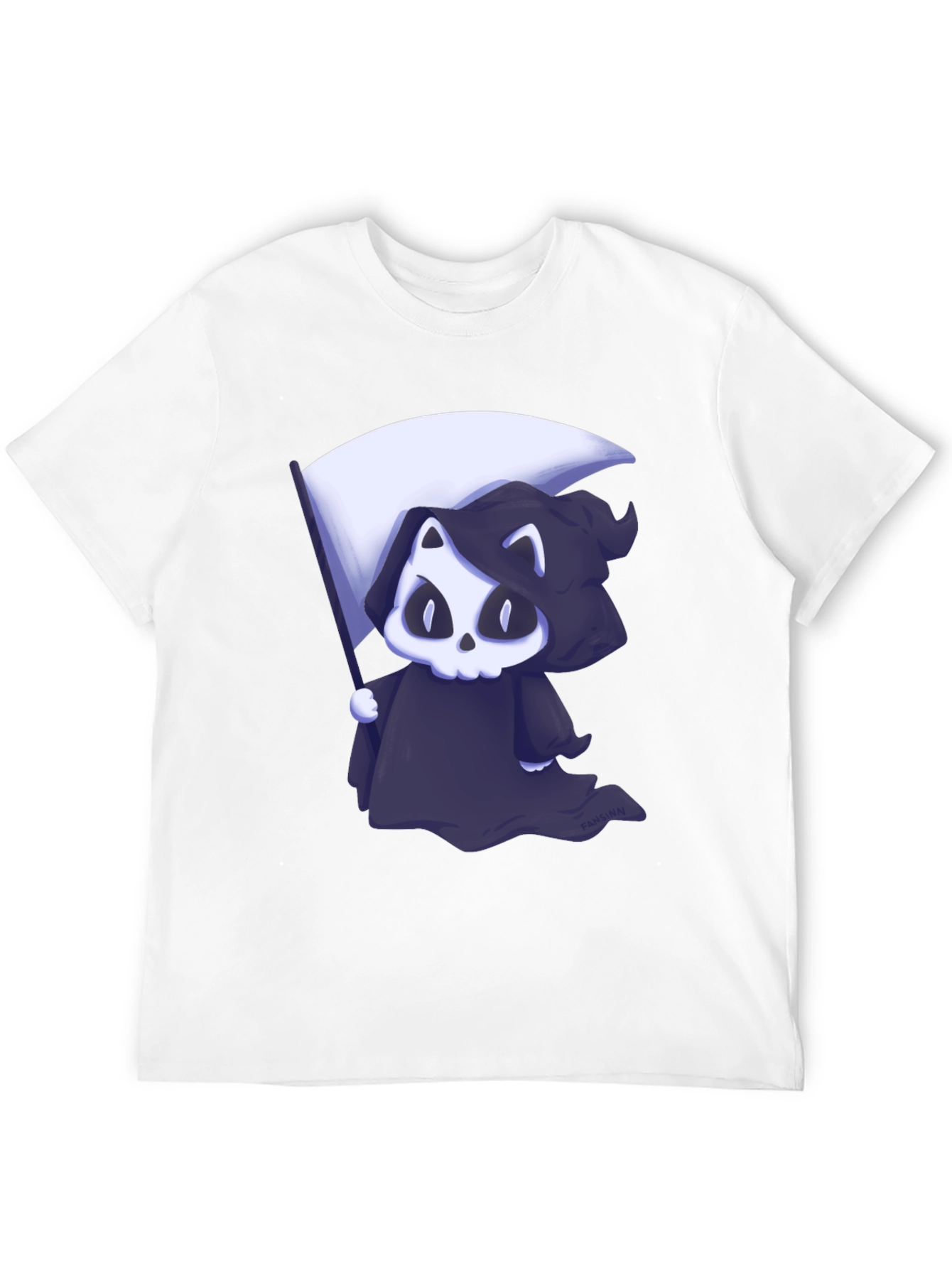 Black Grim Reaper Cat Graphic Tee view 12