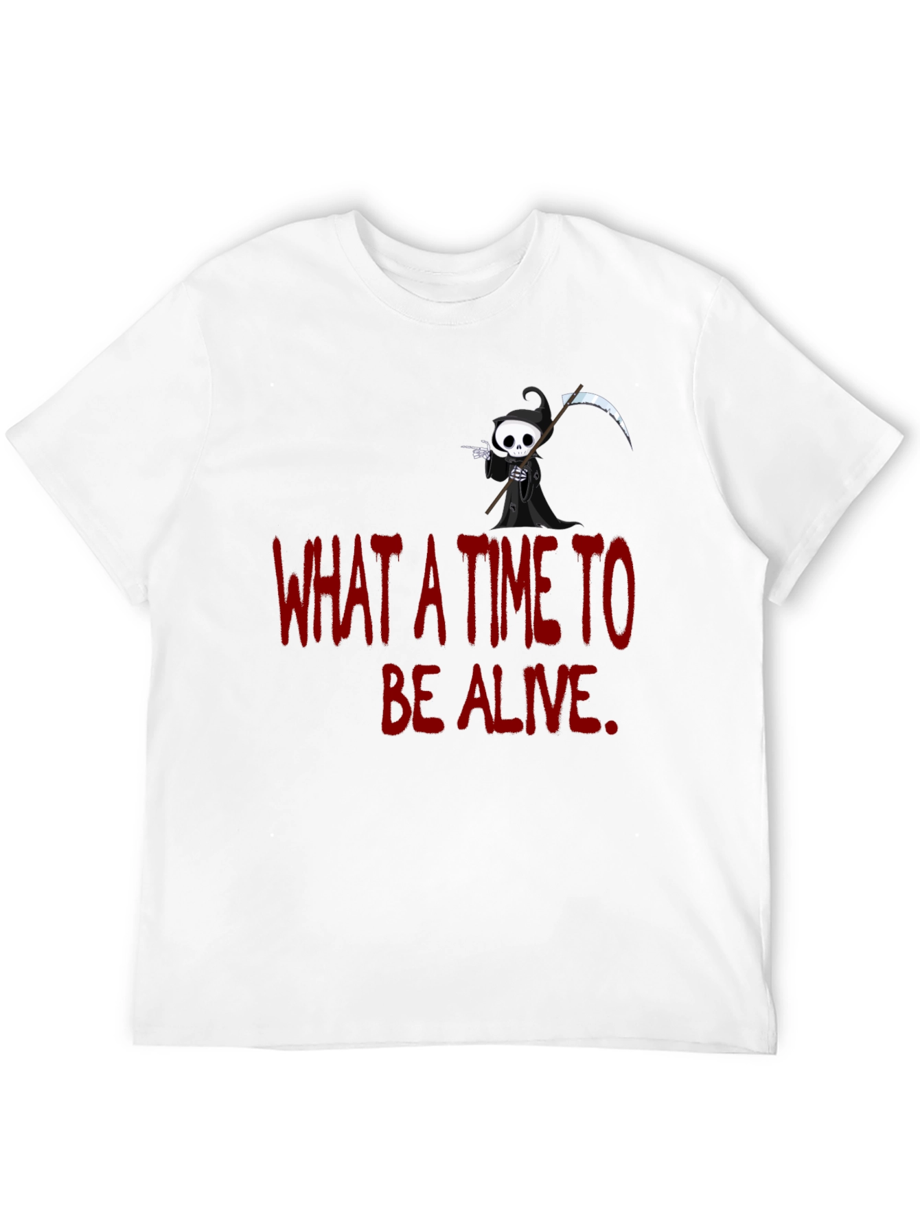 Black Grim Reaper Graphic T-Shirt - "What A Time To Be Alive" view 12