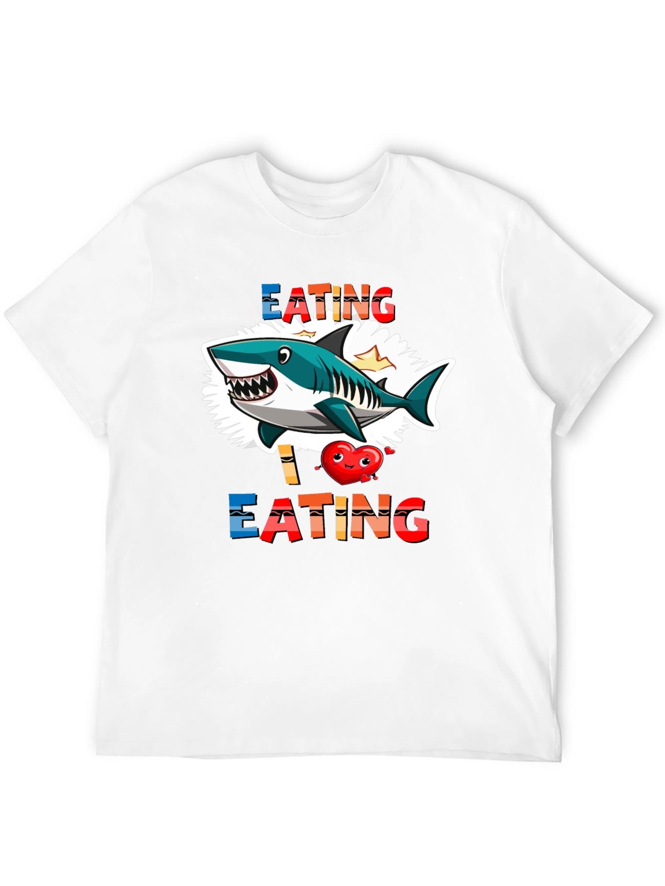 Black Shark Eating Heart Graphic Tee - Funny T-Shirt view 12