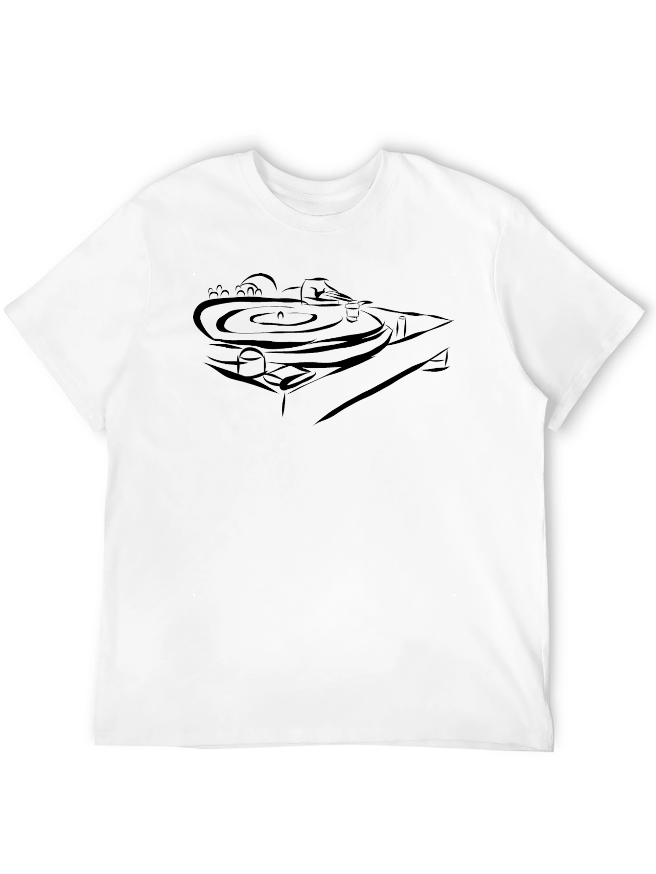 Black DJ Turntable Graphic T-Shirt - Cool Music Lover Tee view 12