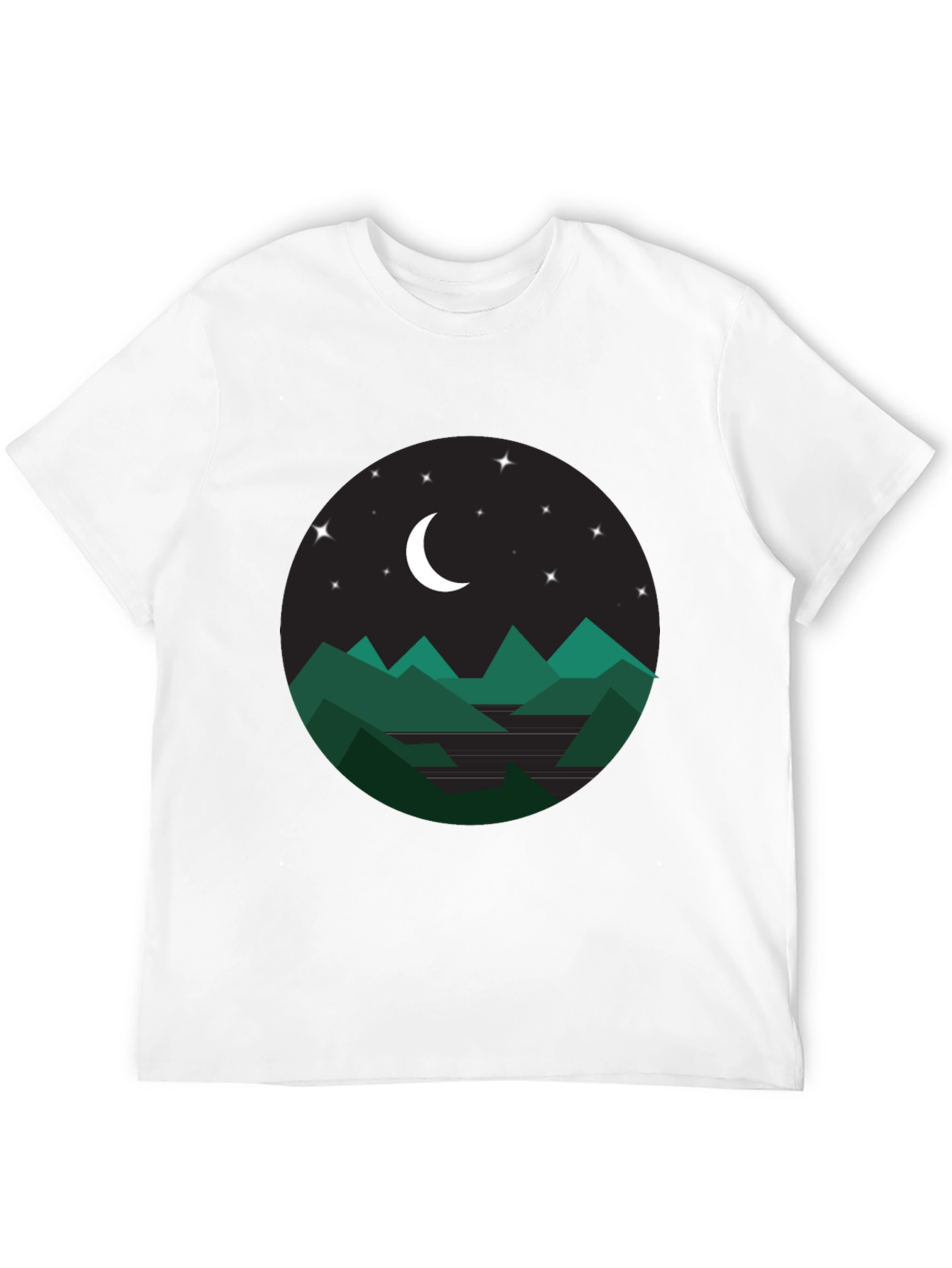 Black Nightscape Mountain T-Shirt - Stylish Graphic Tee view 12