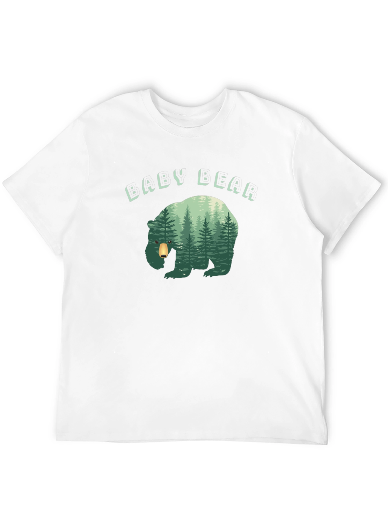 Black Baby Bear Forest Graphic Black T-Shirt view 12