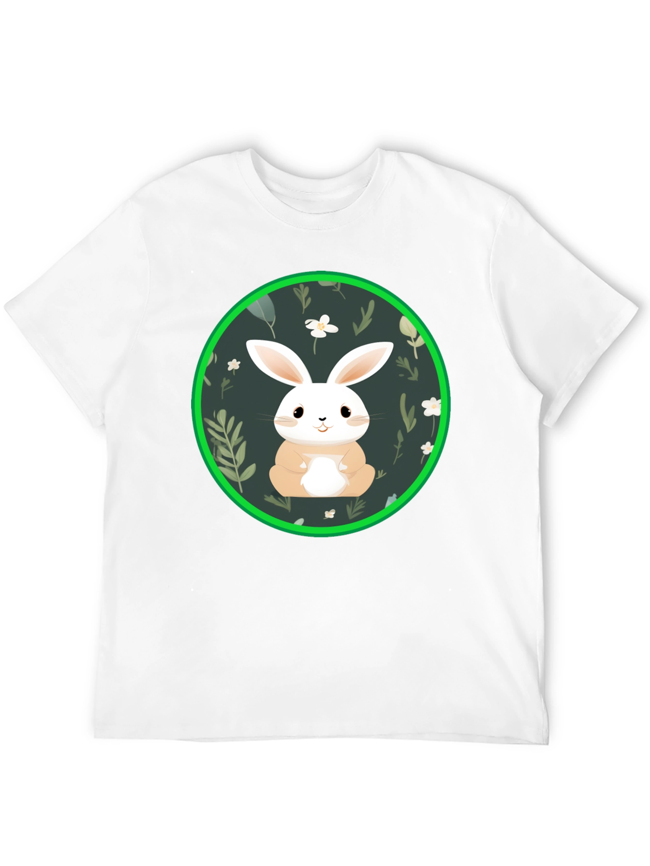 Black Cute Bunny Graphic Tee - Black view 12