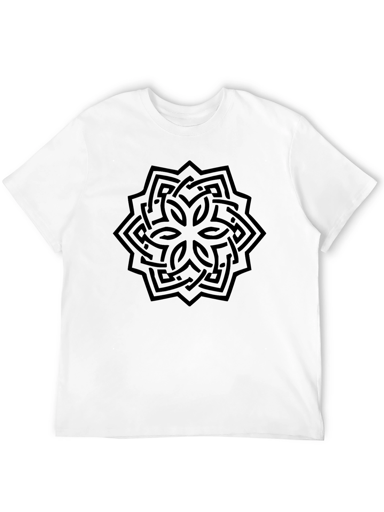 Black Geometric Knot Black Graphic T-Shirt view 12