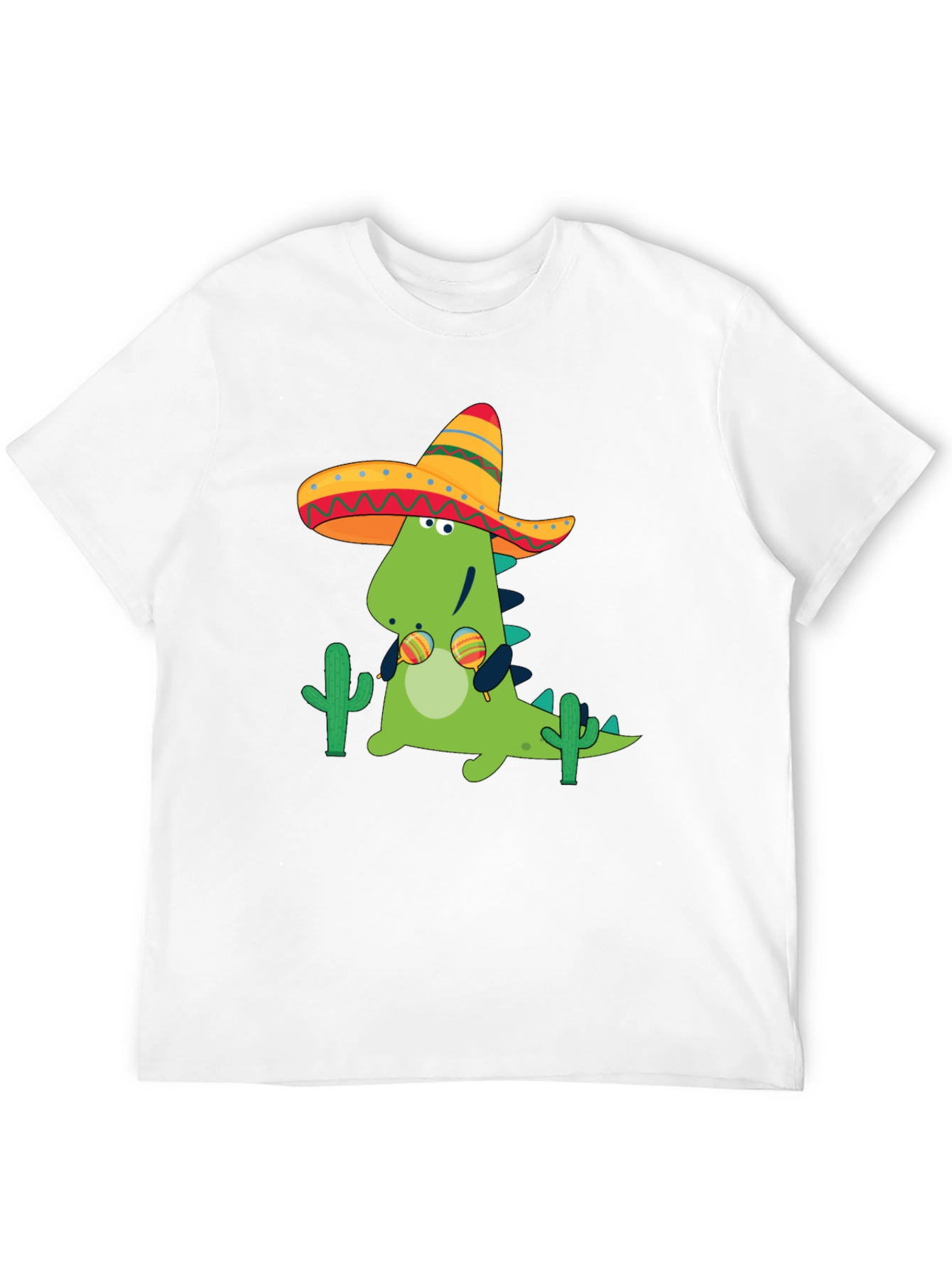 Black Dino Fiesta Black T-Shirt - Maracas & Sombrero view 12