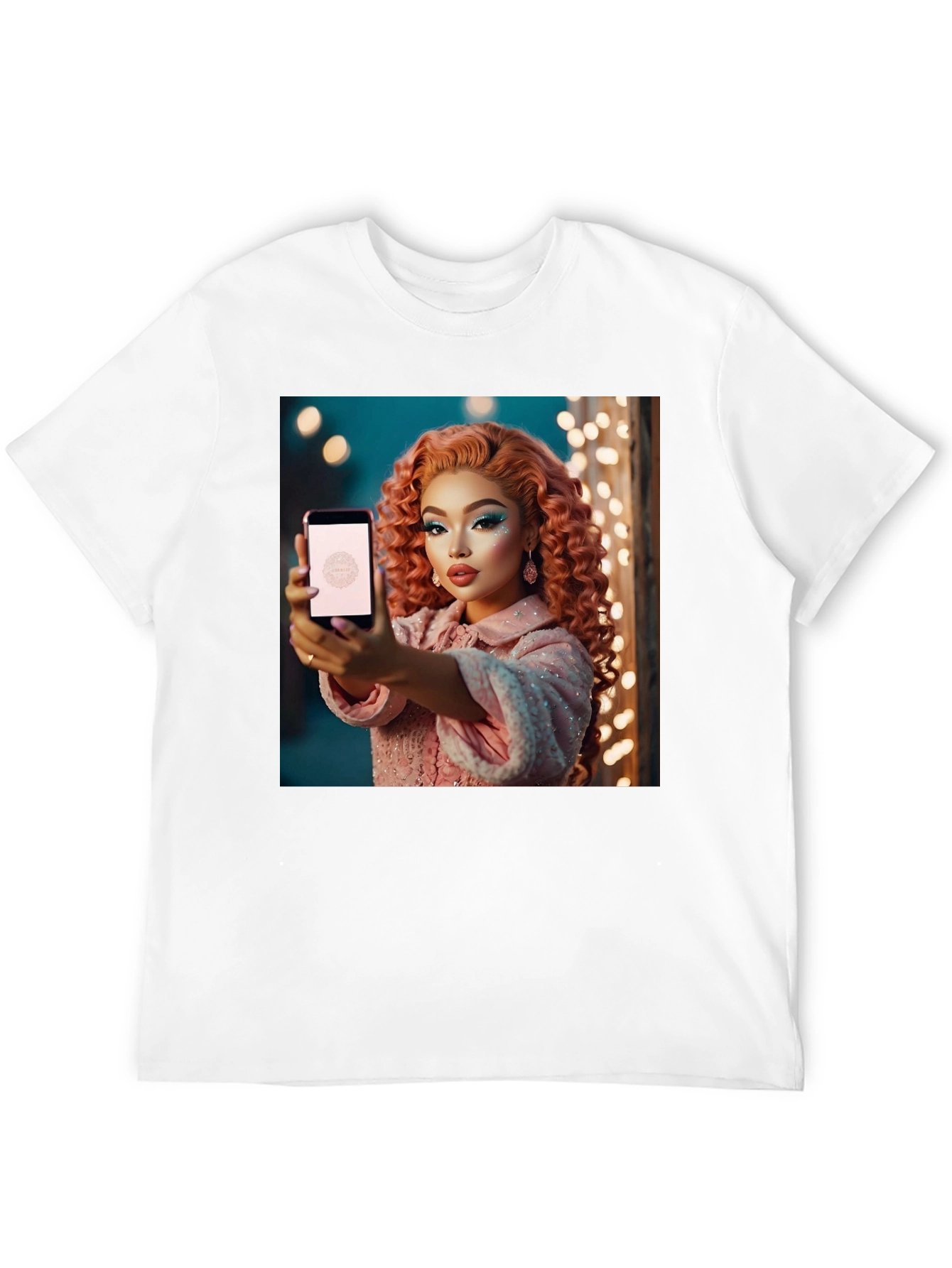 Black Stylish Black T-Shirt with Glamorous Woman Graphic view 12