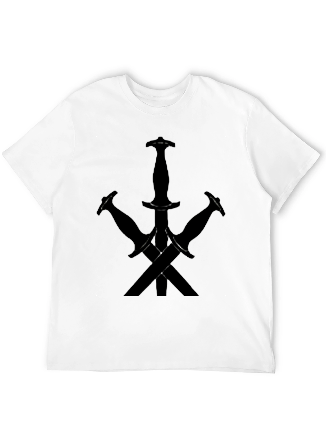 Black Men's Black T-Shirt - Dagger Graphic view 12
