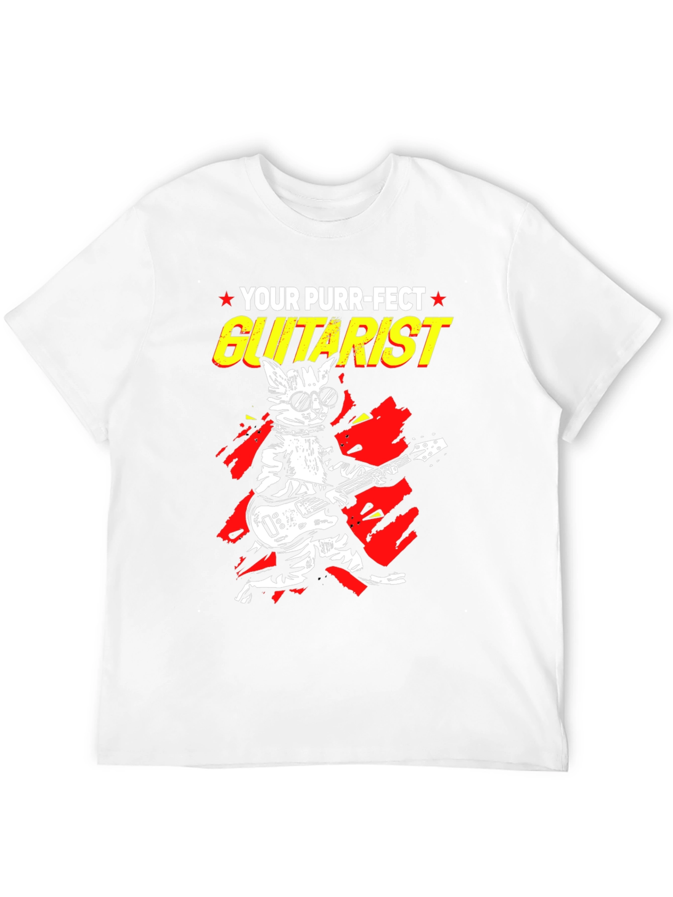 Black Purr-fect Guitarist Black Graphic Tee view 12