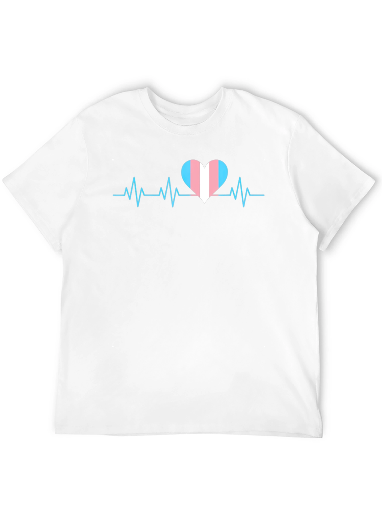Black Transgender Pride Heartbeat T-Shirt - Black view 12