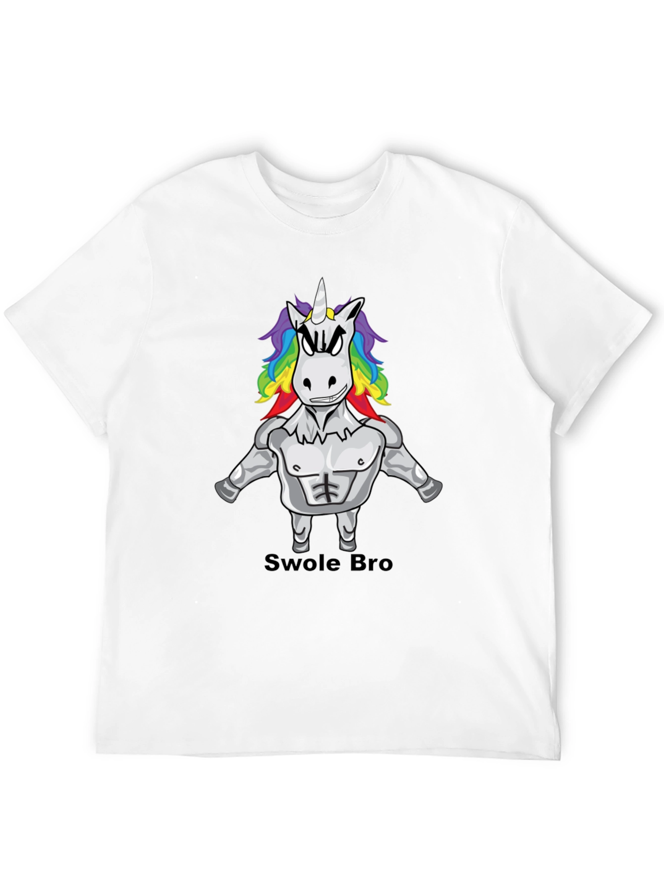 Black Swole Bro Unicorn Graphic Tee - Black view 12
