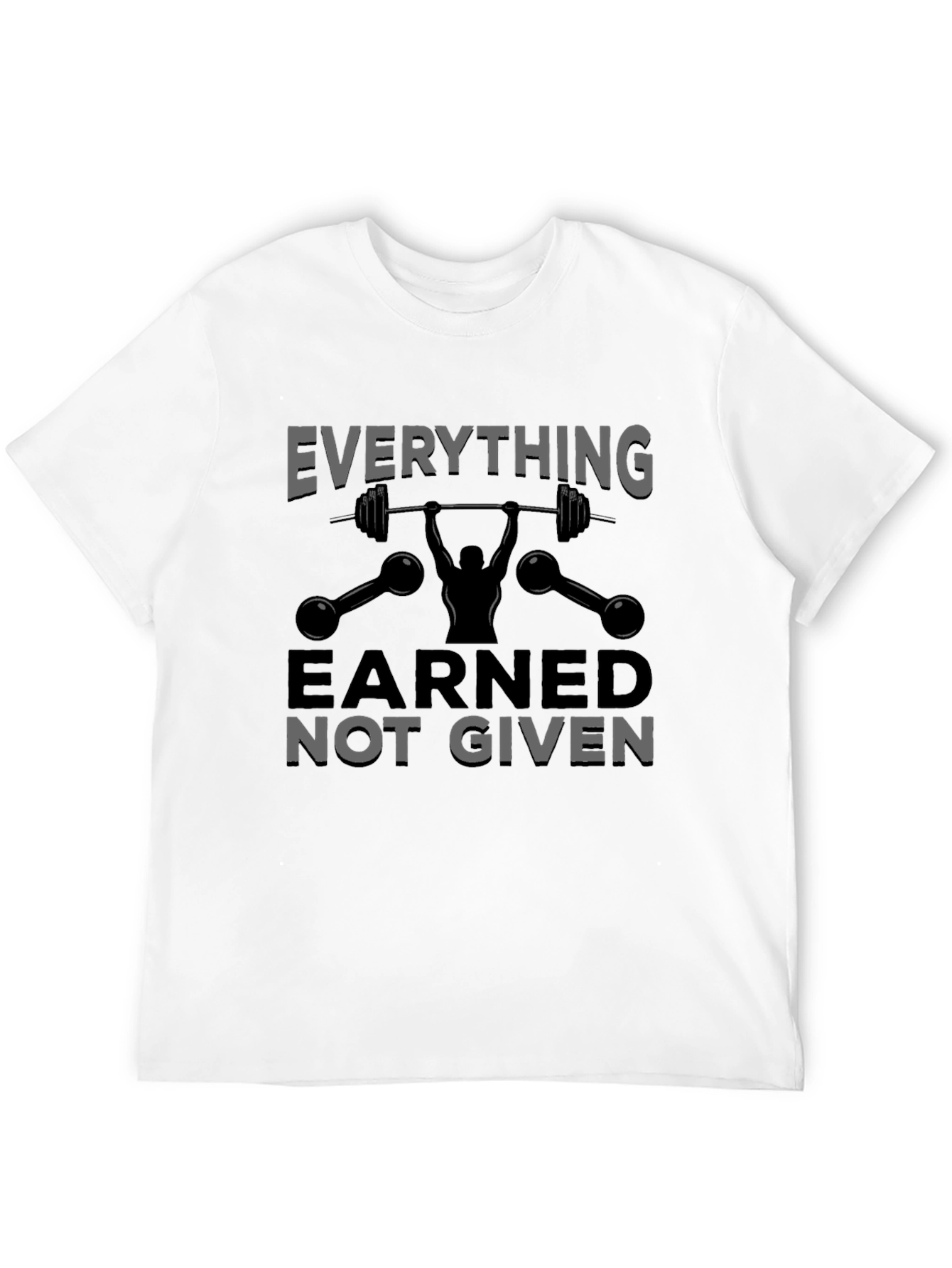 Black Earned Not Given Weightlifting Graphic T-Shirt view 12