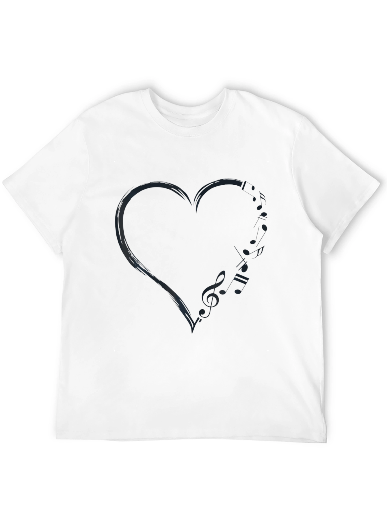 Black Heart Music Note T-Shirt - Stylish Men's Tee view 12