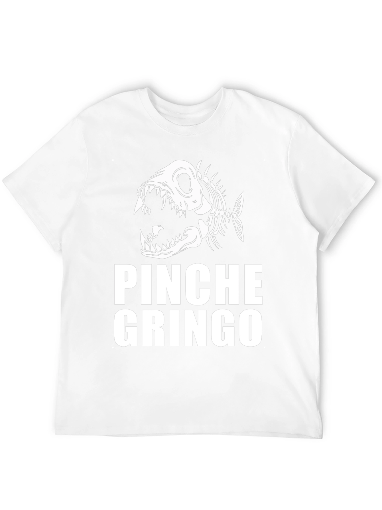 Black Pinche Gringo Skeleton Fish Graphic Tee view 12