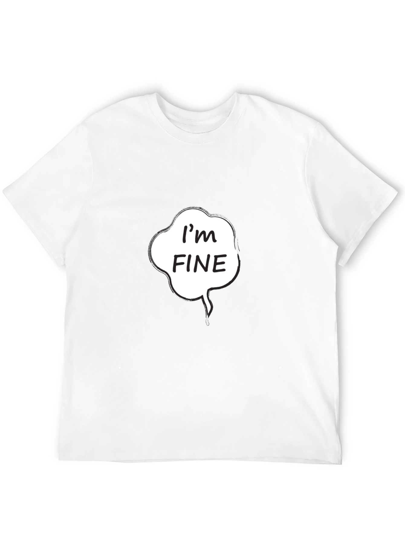 Black I'm Fine Graphic Tee - Black Cotton Casual Shirt view 12