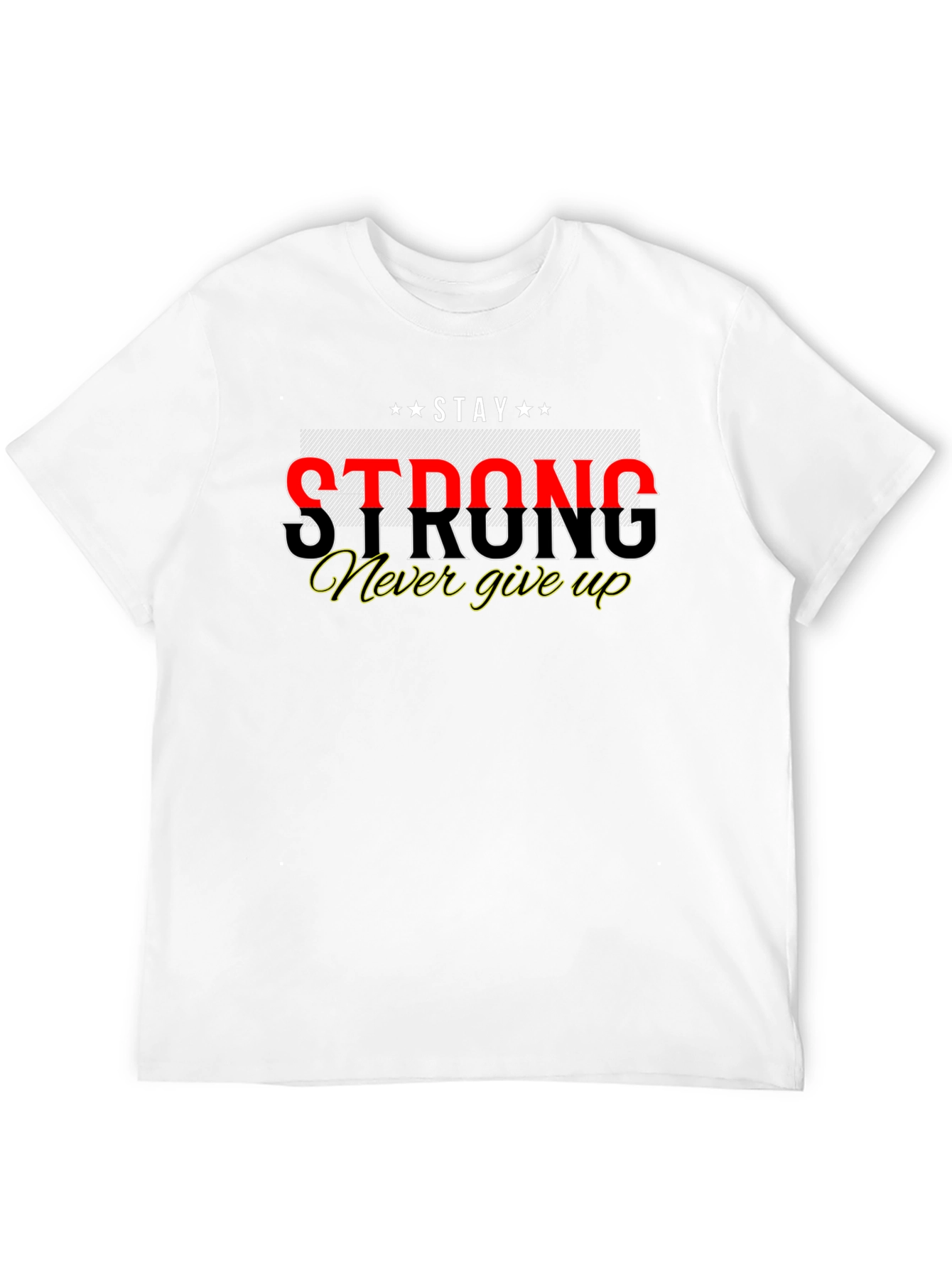 Black Stay Strong Graphic Print Black T-Shirt view 12
