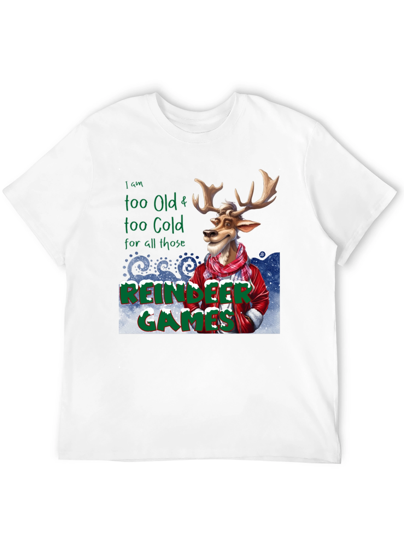 Black Funny Reindeer Games Graphic Tee view 12