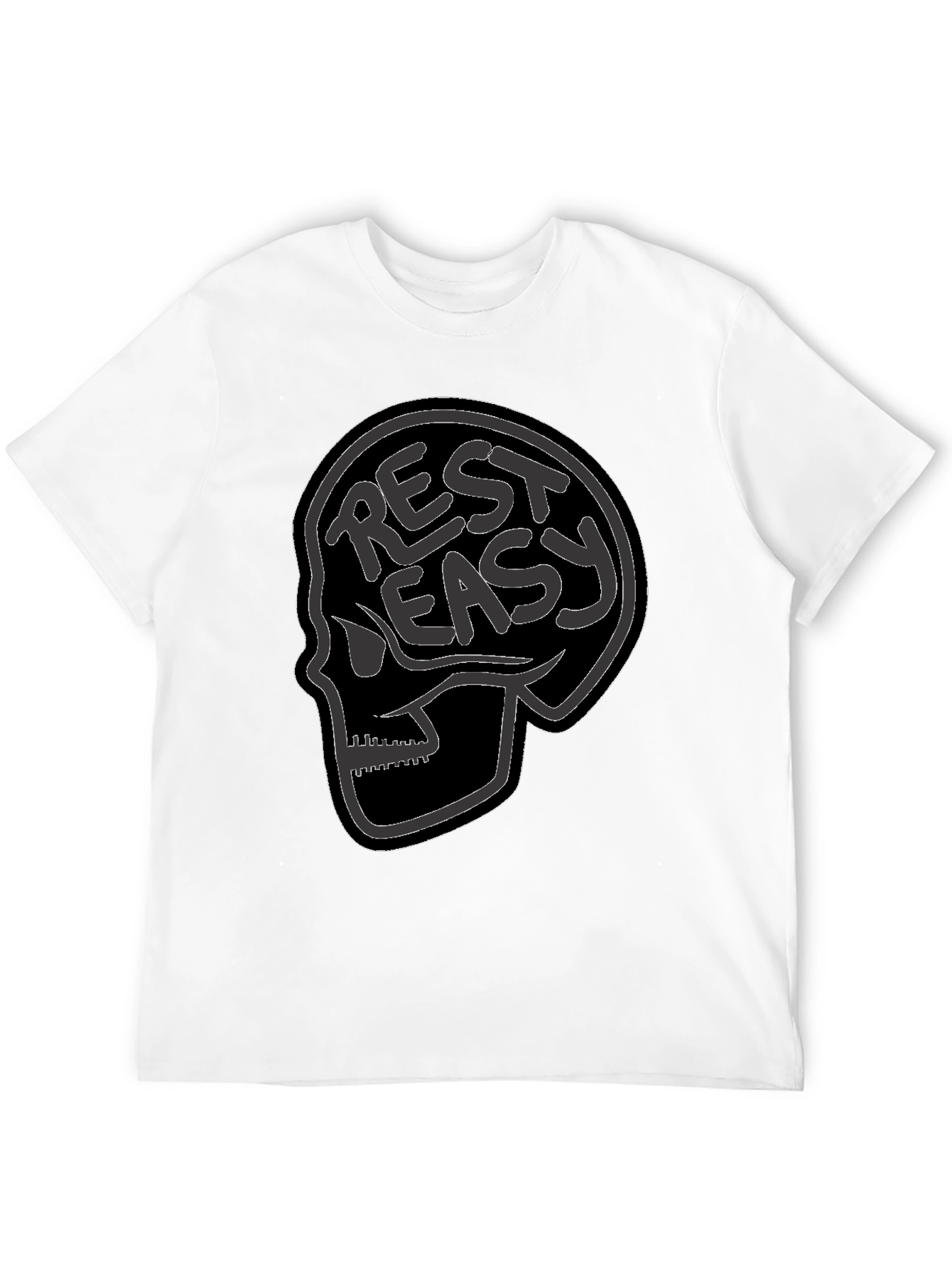 Black Rest Easy Skull Graphic Tee - Black view 12