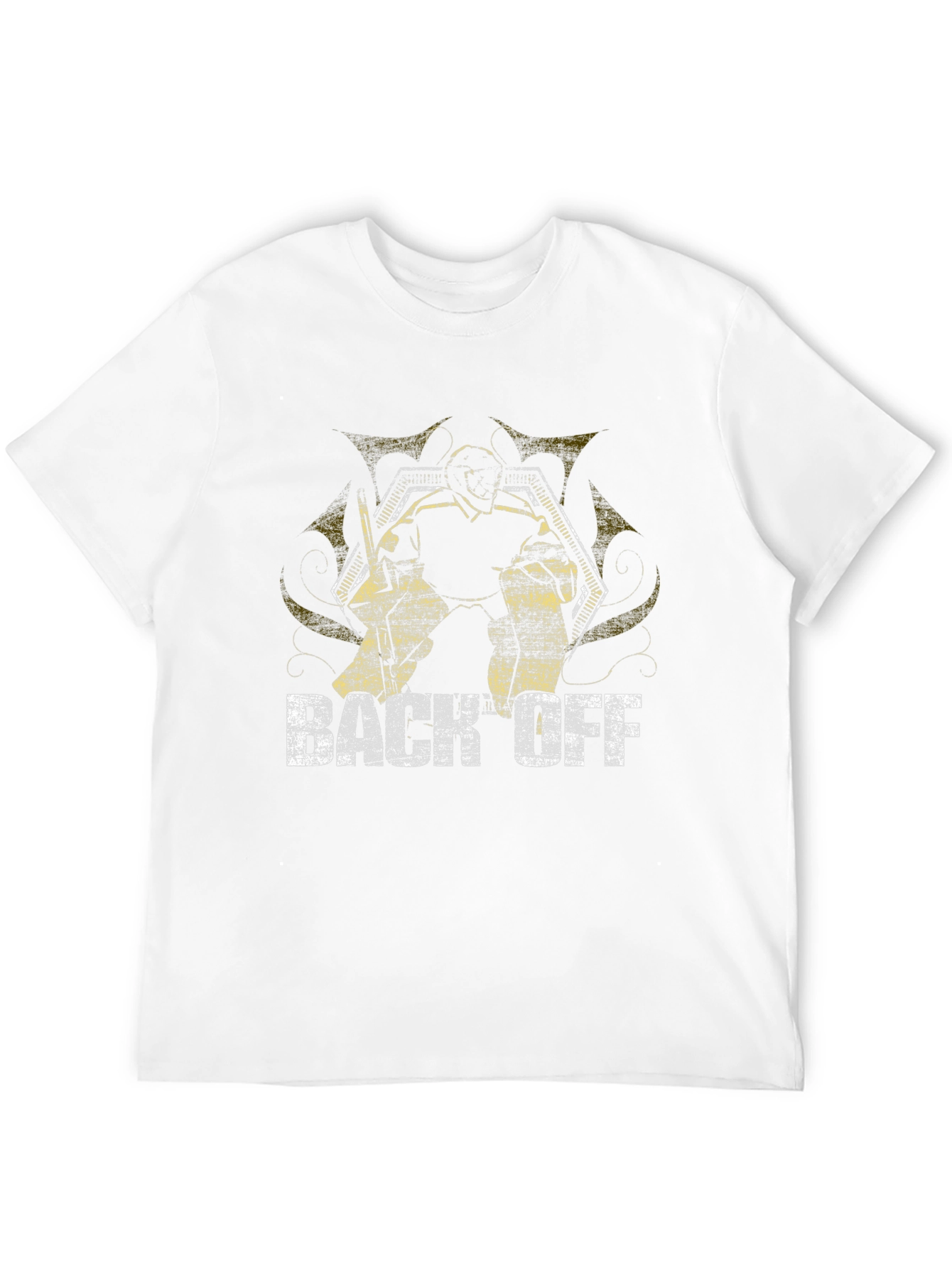 Black Back Off Robot Graphic Tee - Black Crew Neck T-Shirt view 12