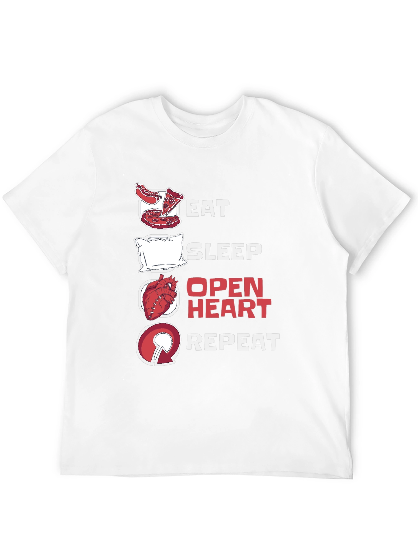 Black Eat Sleep Open Heart Repeat Graphic T-Shirt view 12