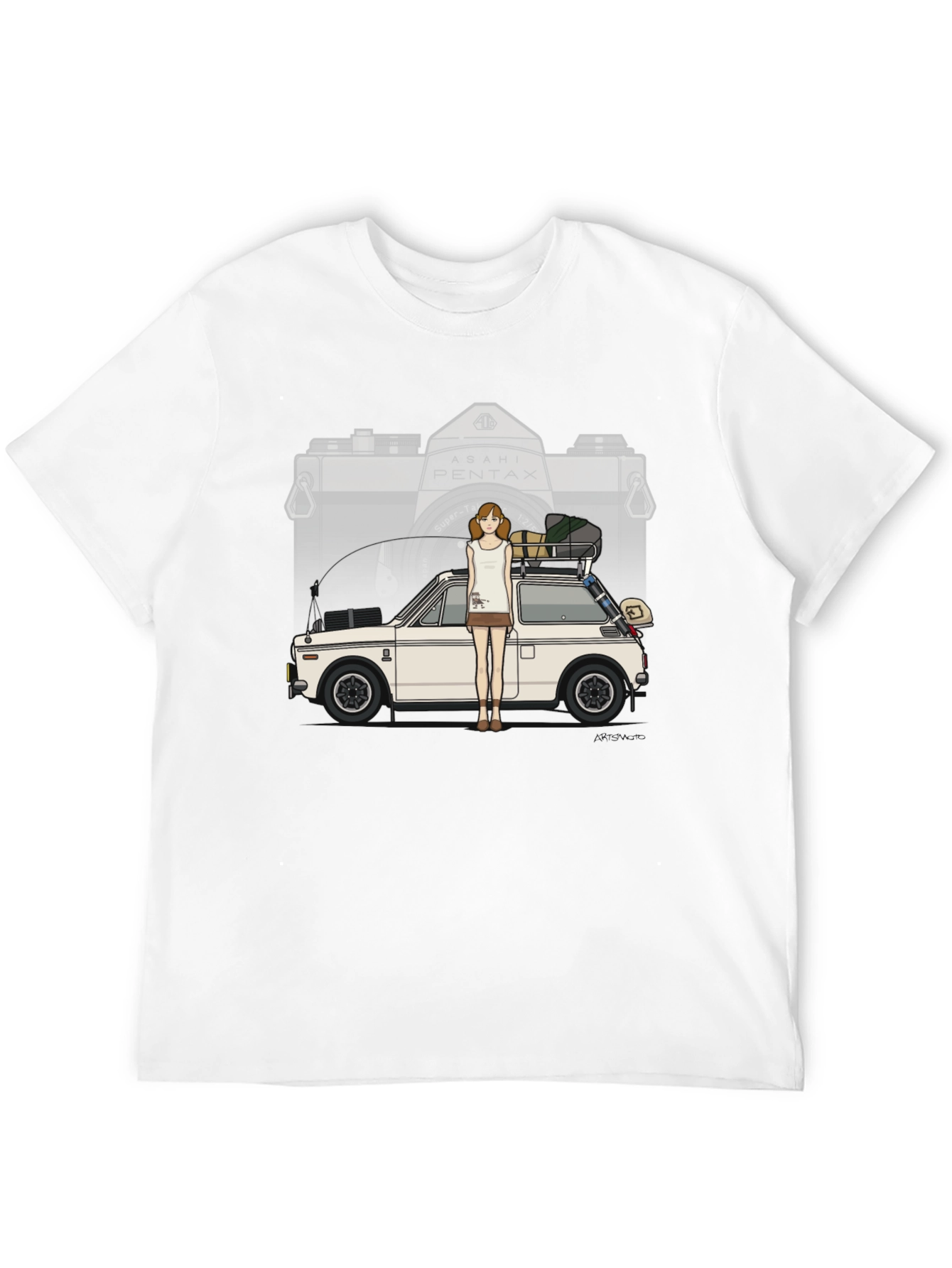 Black Vintage Camera Car T-Shirt - Retro Style view 12