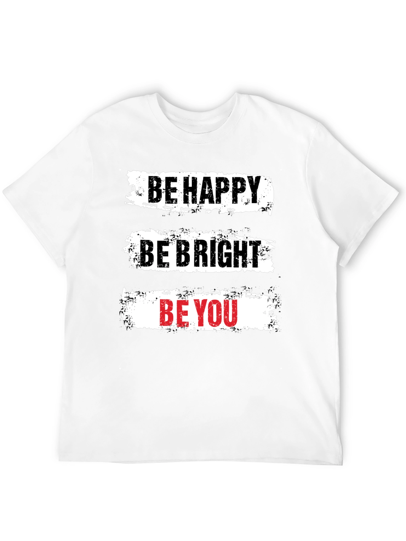 Black Be Happy T-Shirt - Motivational Graphic Tee view 12