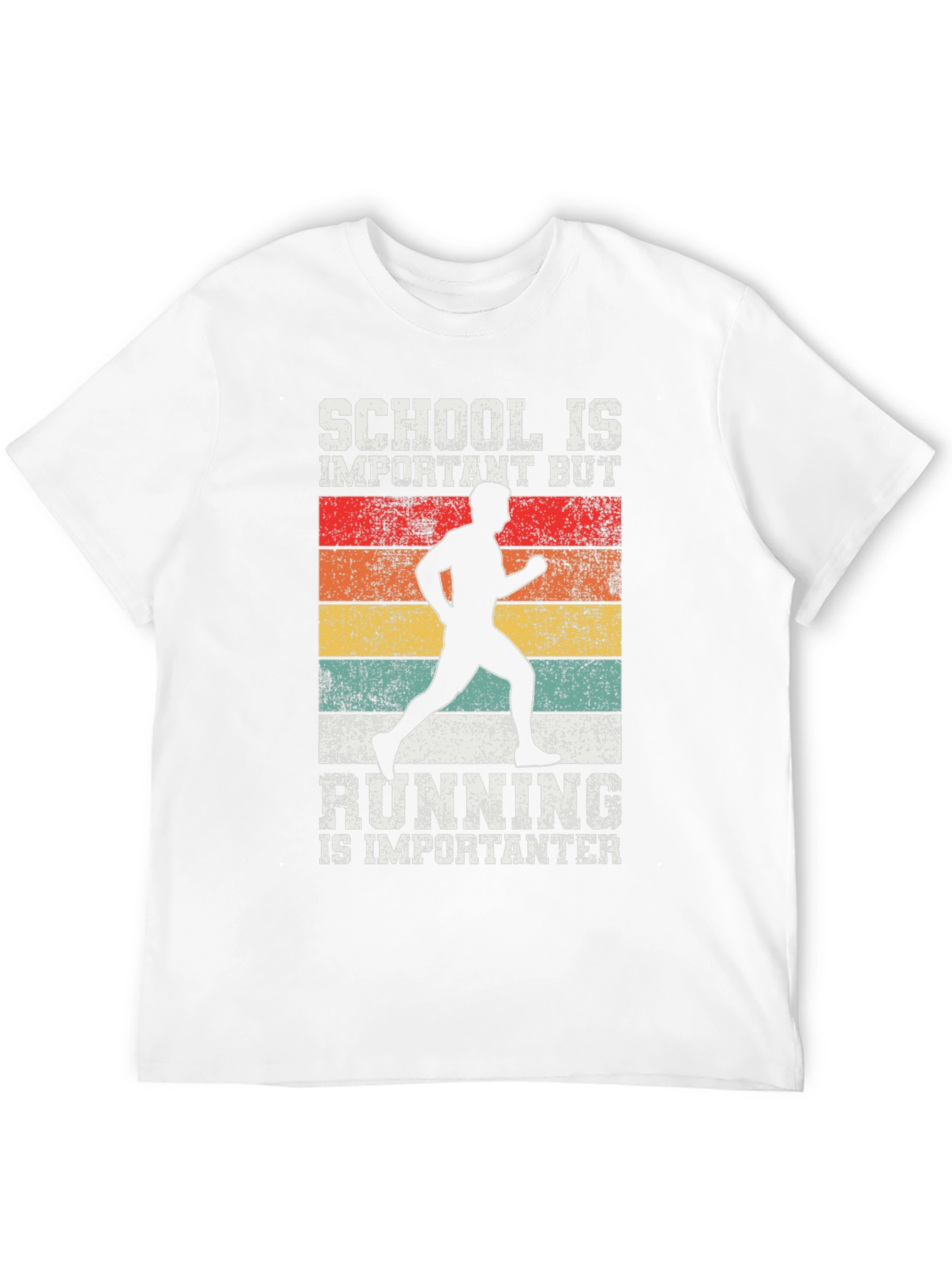 Black Funny Runner T-Shirt - School vs Running view 12