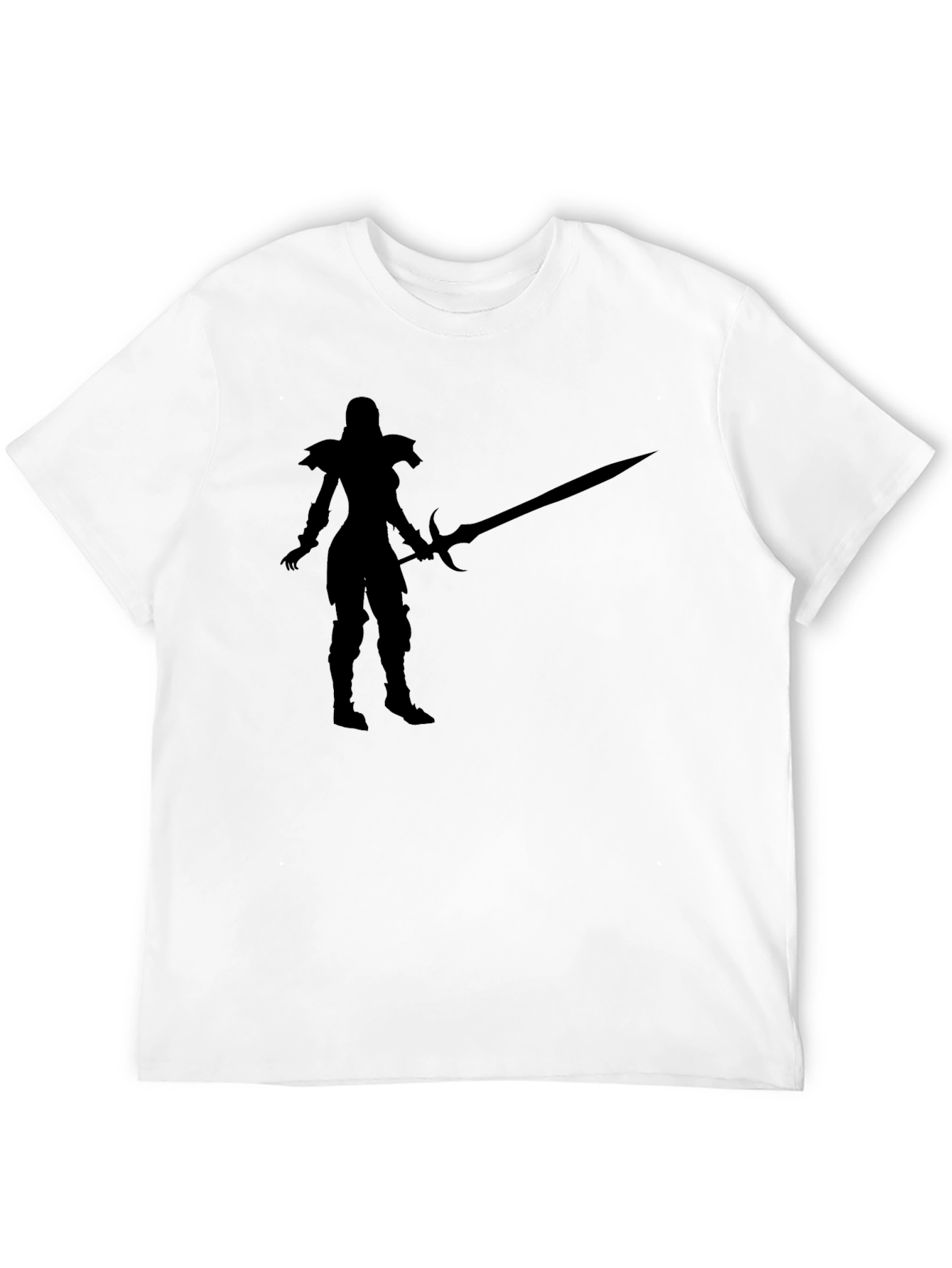 Black Warrior Silhouette Graphic Black T-Shirt view 12