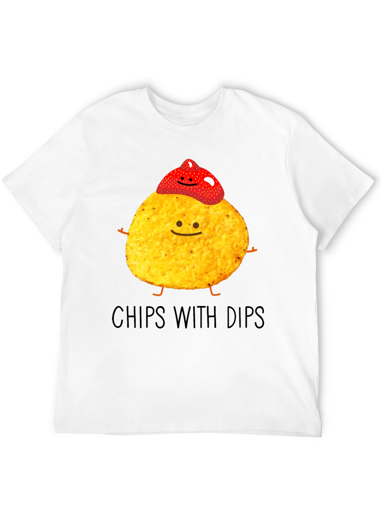 Black Chips With Dips Graphic T-Shirt - Snack Lover Tee view 12