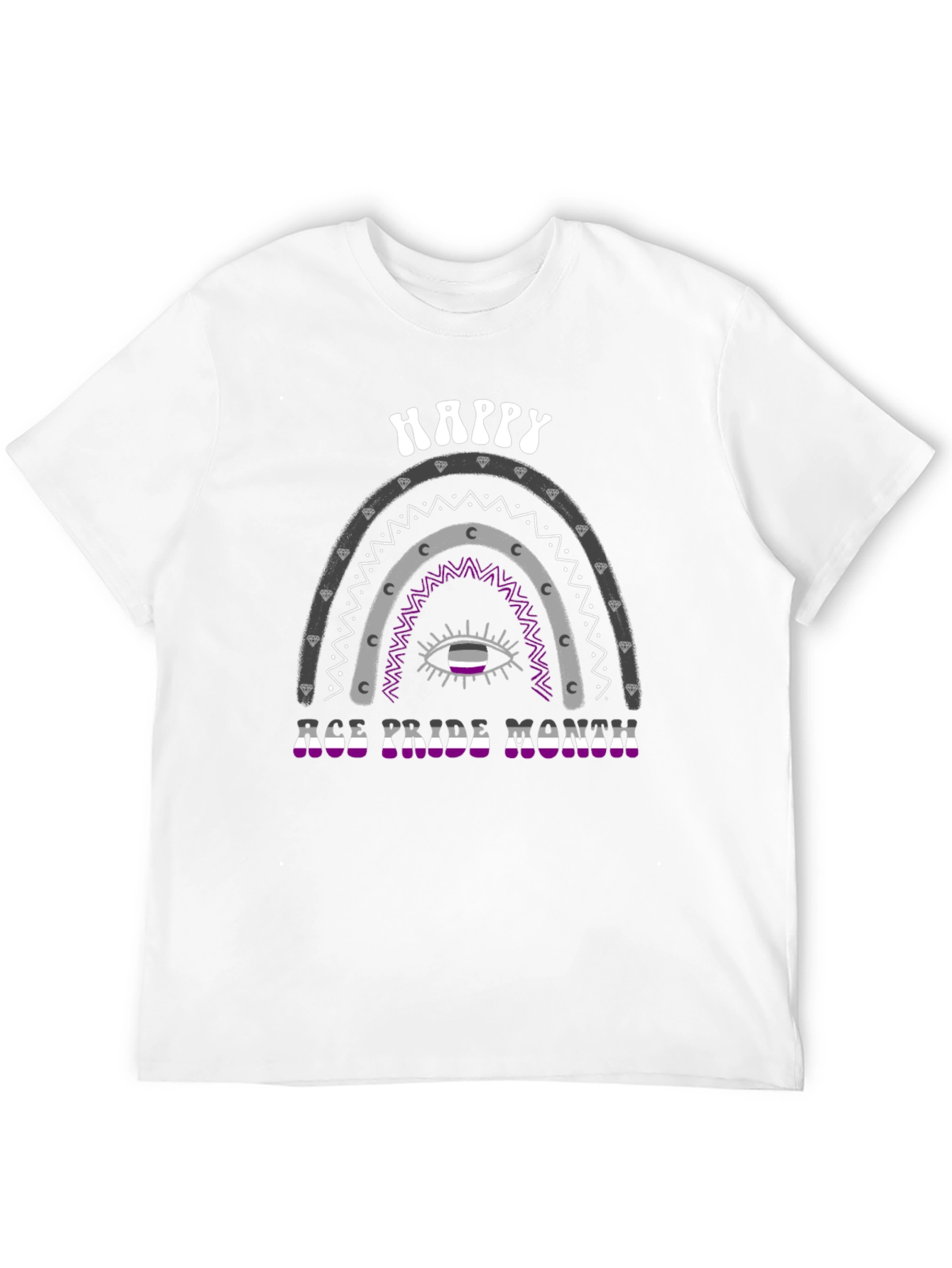 Black Asexual Pride Month Rainbow Graphic Tee view 12