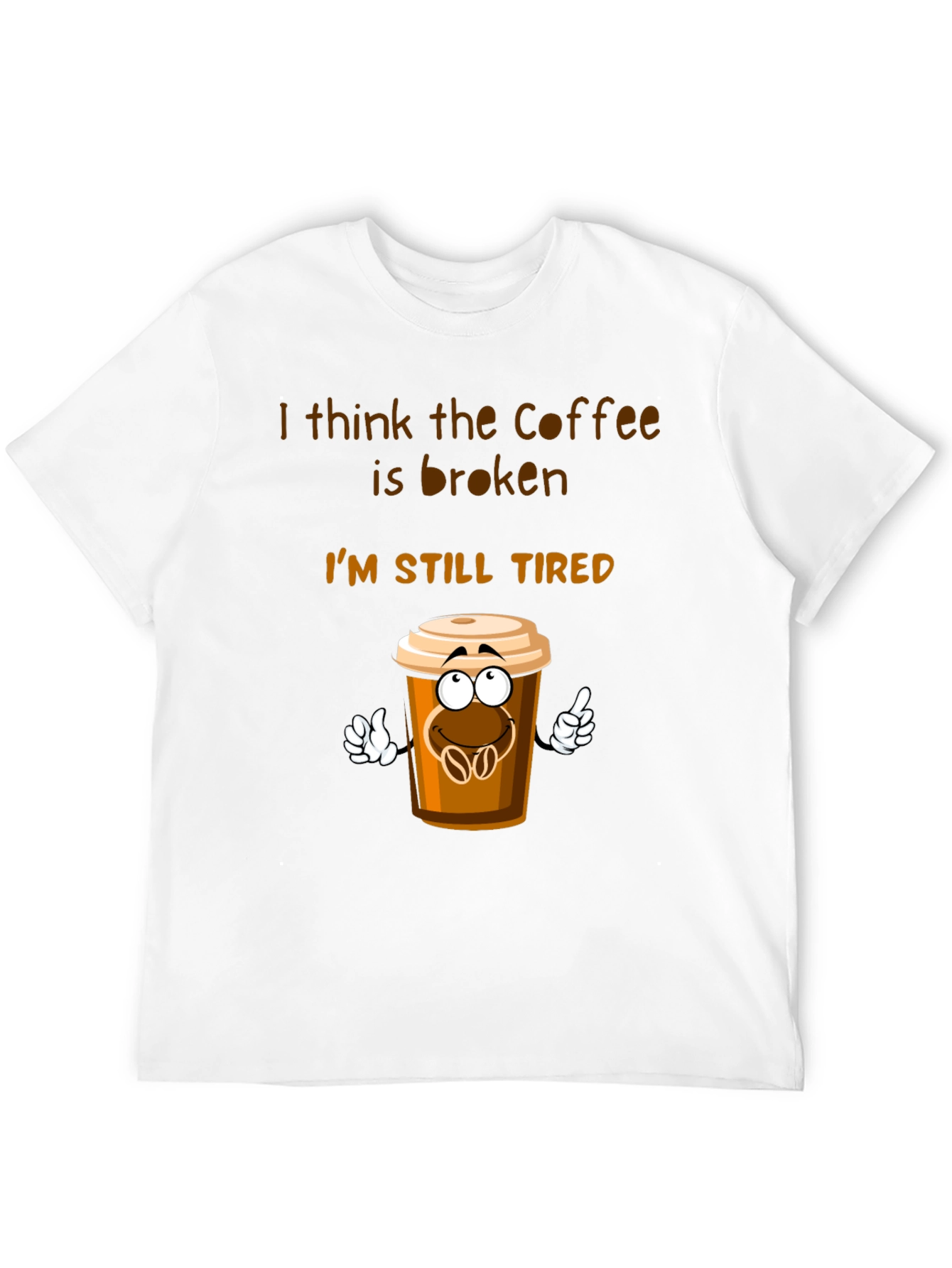 Black Coffee is Broken T-Shirt Funny Tired Graphic Tee view 12