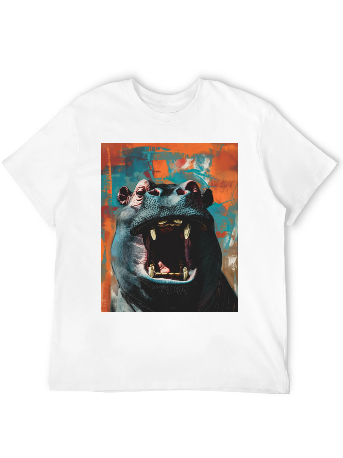 Black Hippo Graphic Tee - Bold Animal Print view 12
