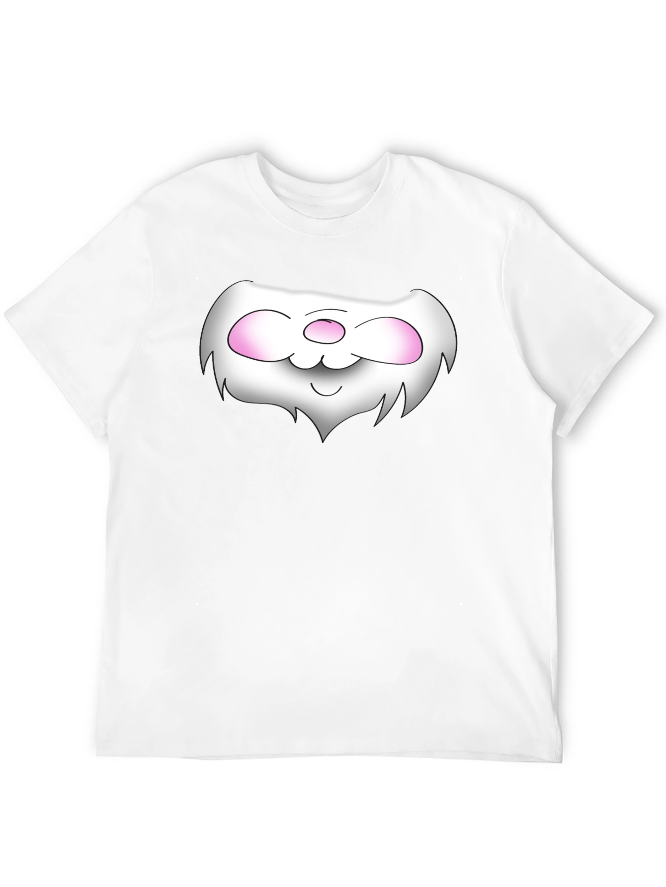 Black Cute Cartoon Face Black T-Shirt view 12