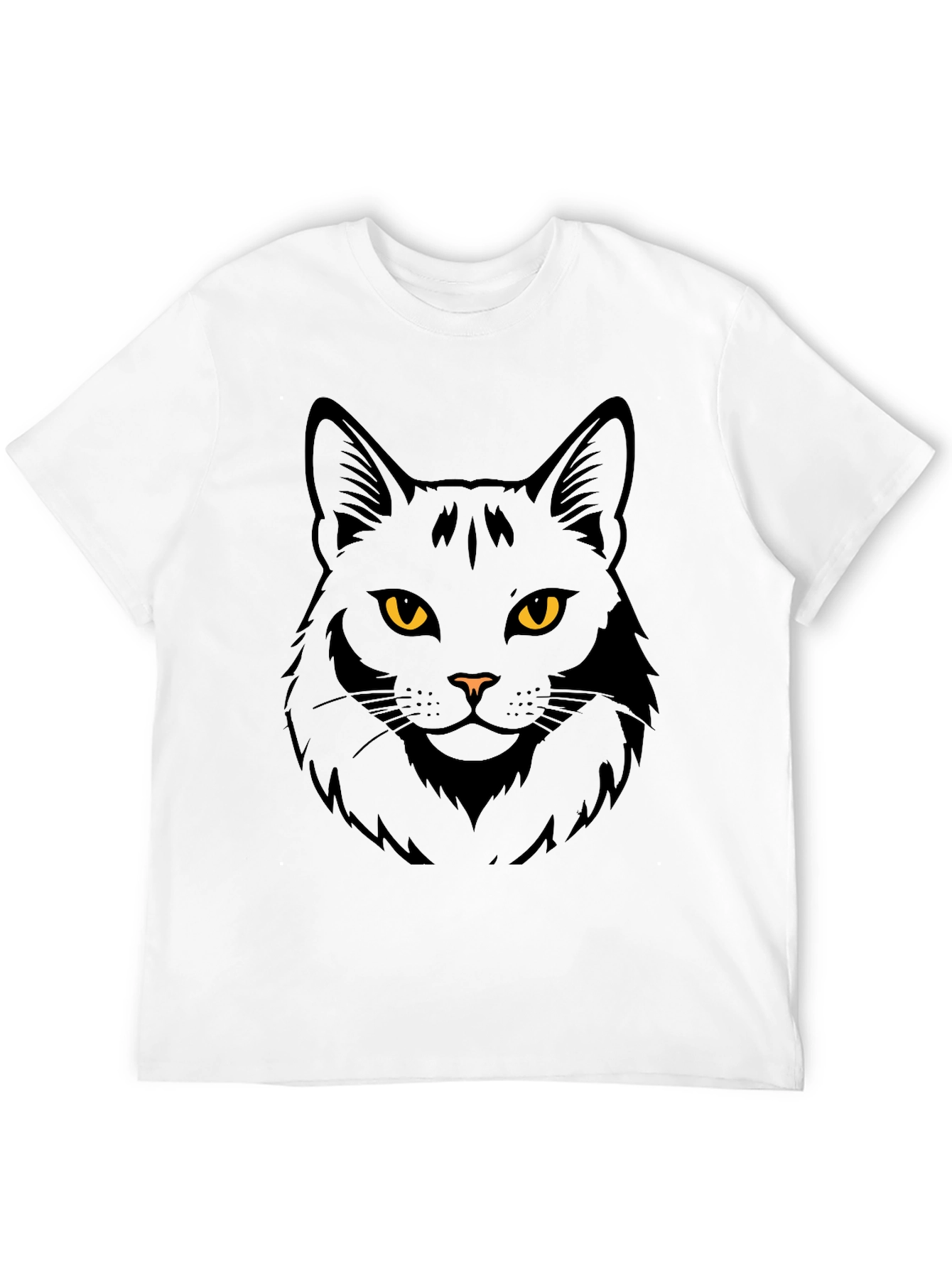 Black Black Cat Graphic Tee - Men's Casual Crew Neck T-Shirt view 12