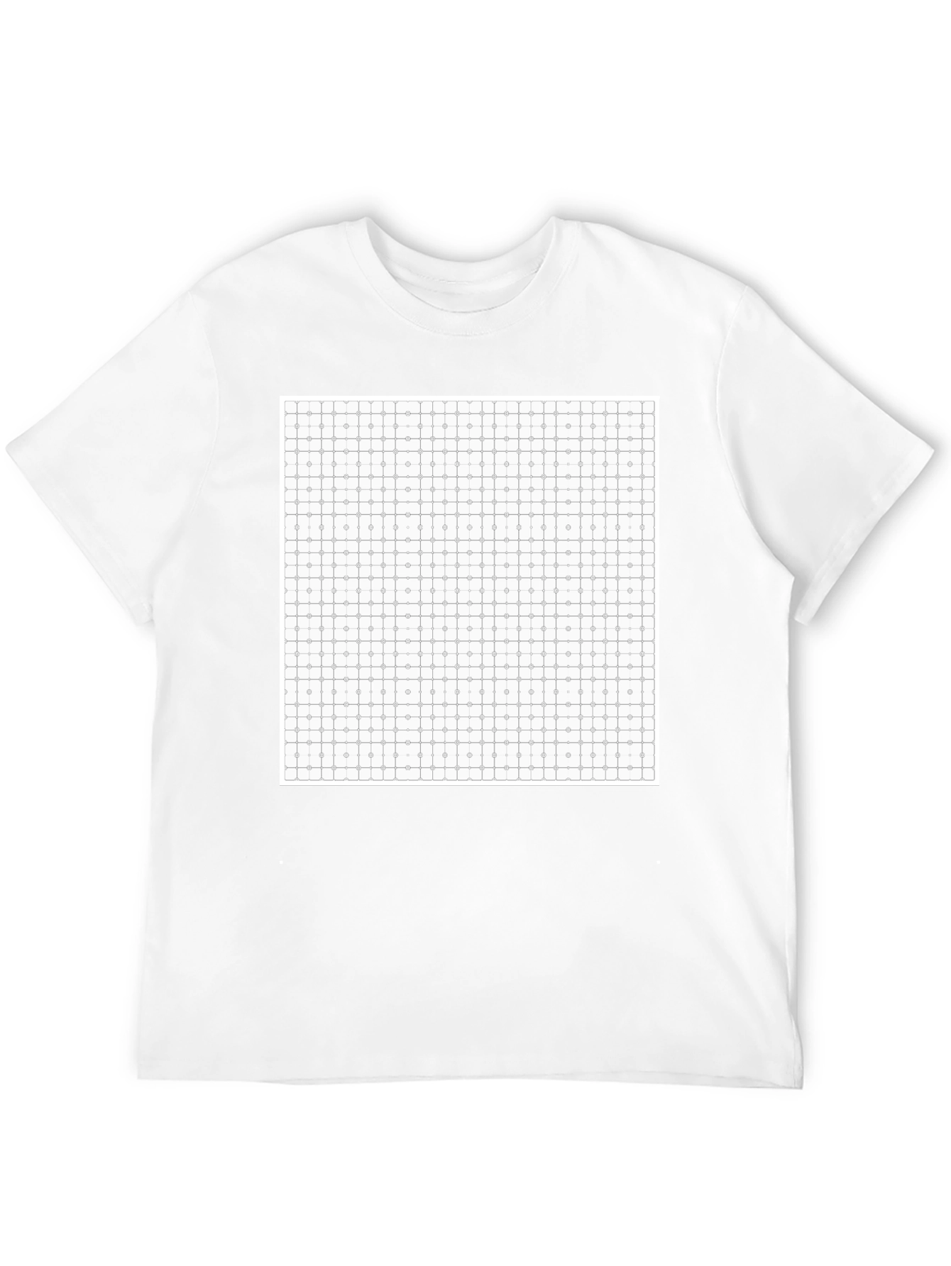 Black Geometric Grid T-Shirt - Modern Pattern Tee view 12