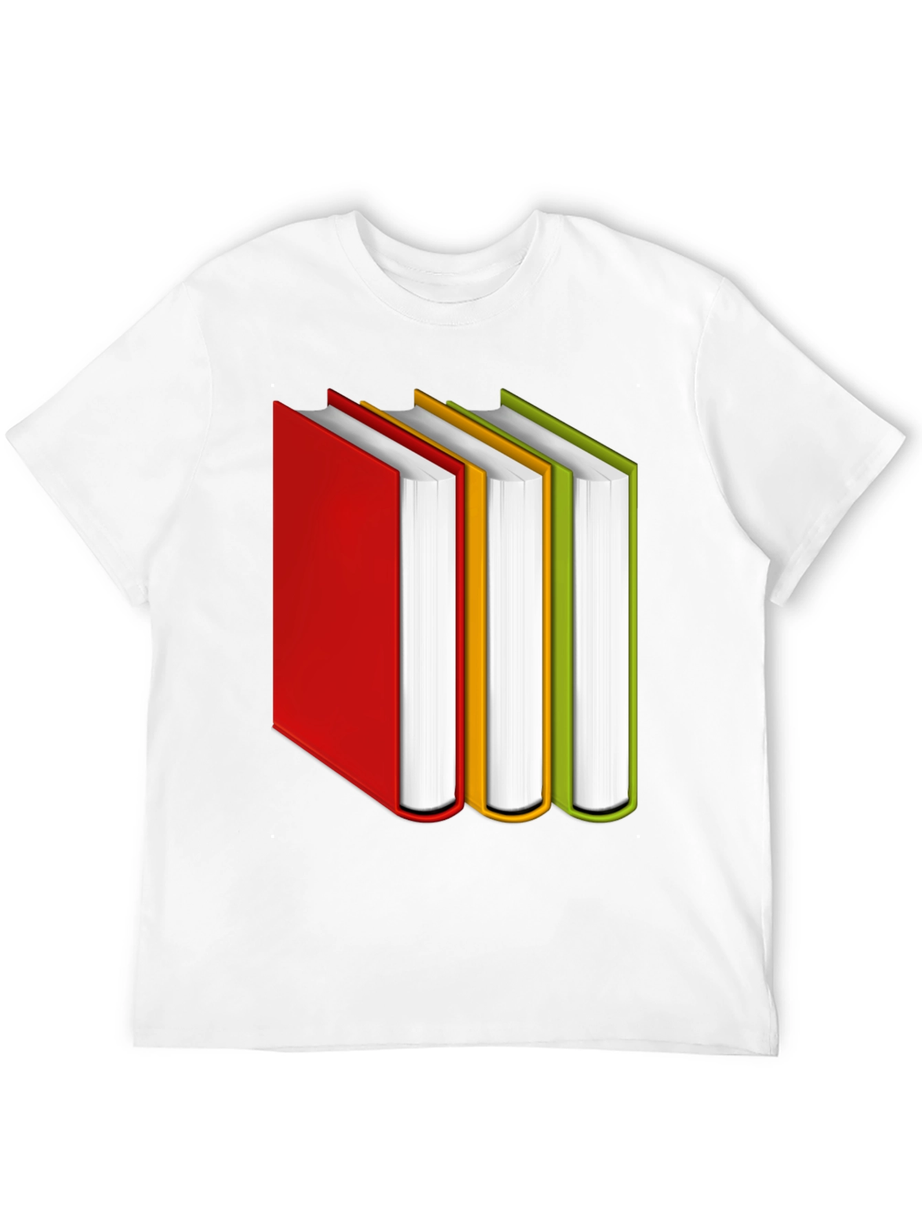 Black Book Lover's Tee: Colorful Book Stack Graphic T-Shirt view 12