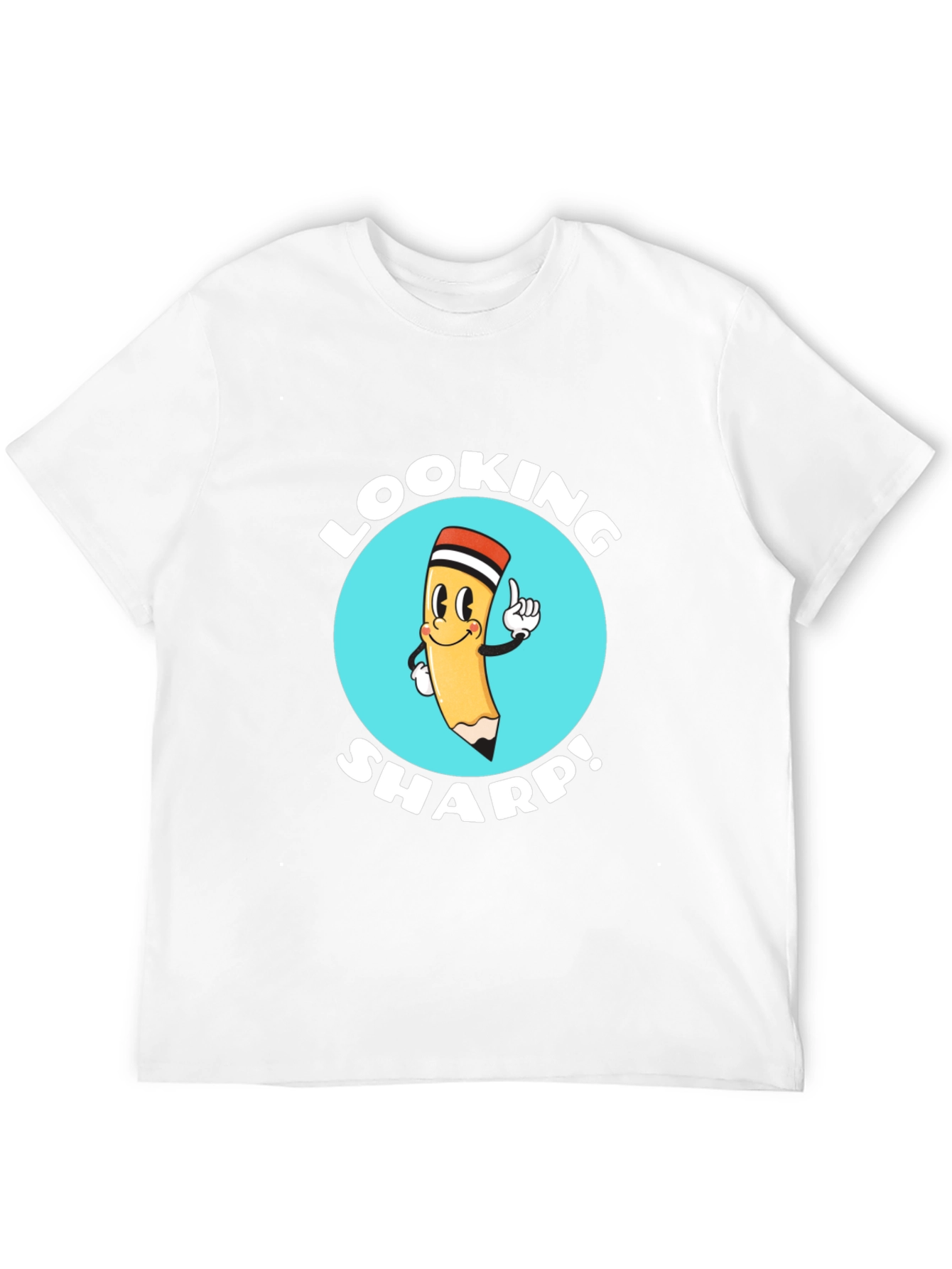 Black Looking Sharp T-Shirt - Funny Cartoon Pencil view 12