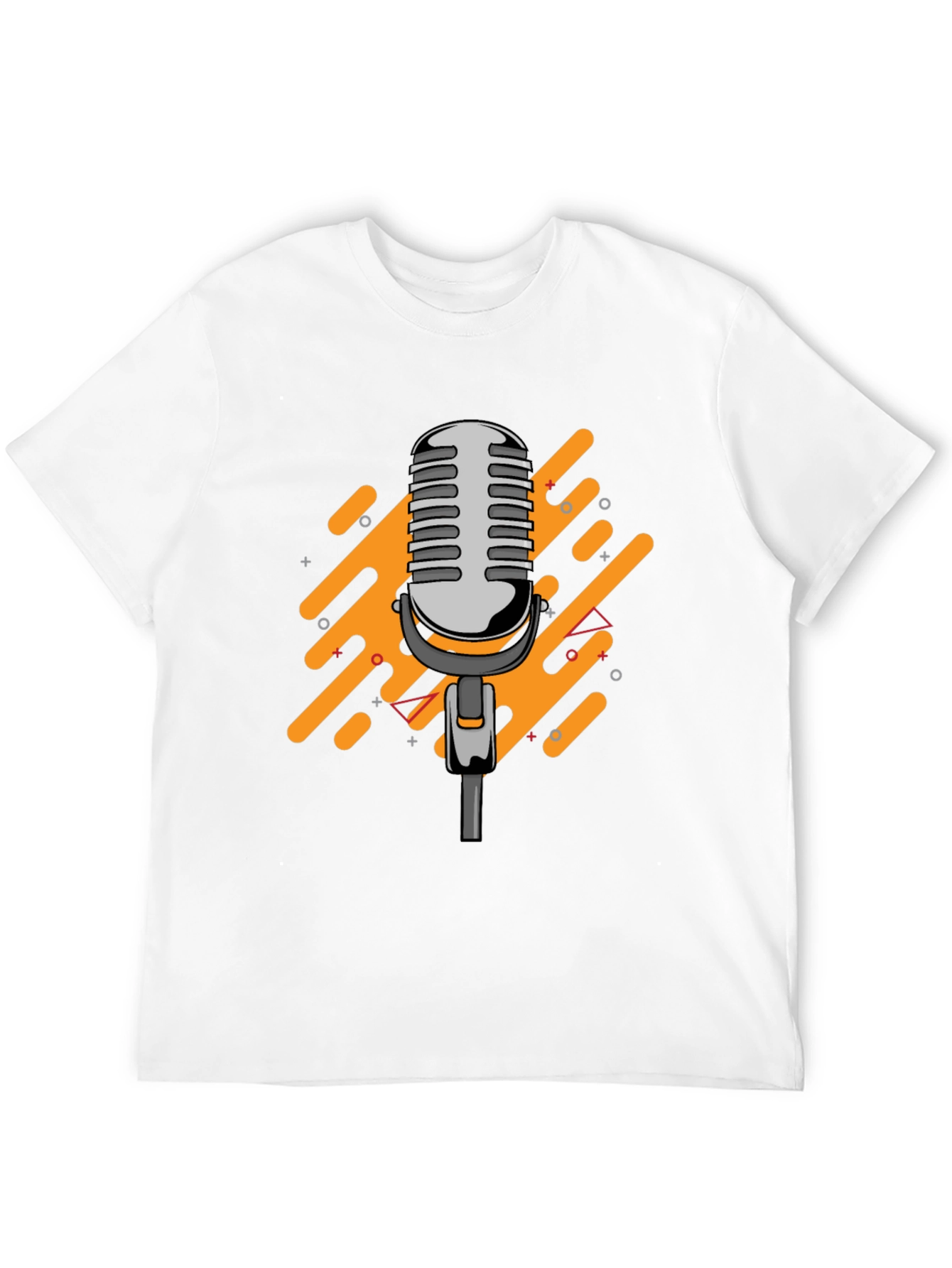 Black Retro Microphone Graphic Black T-Shirt view 12